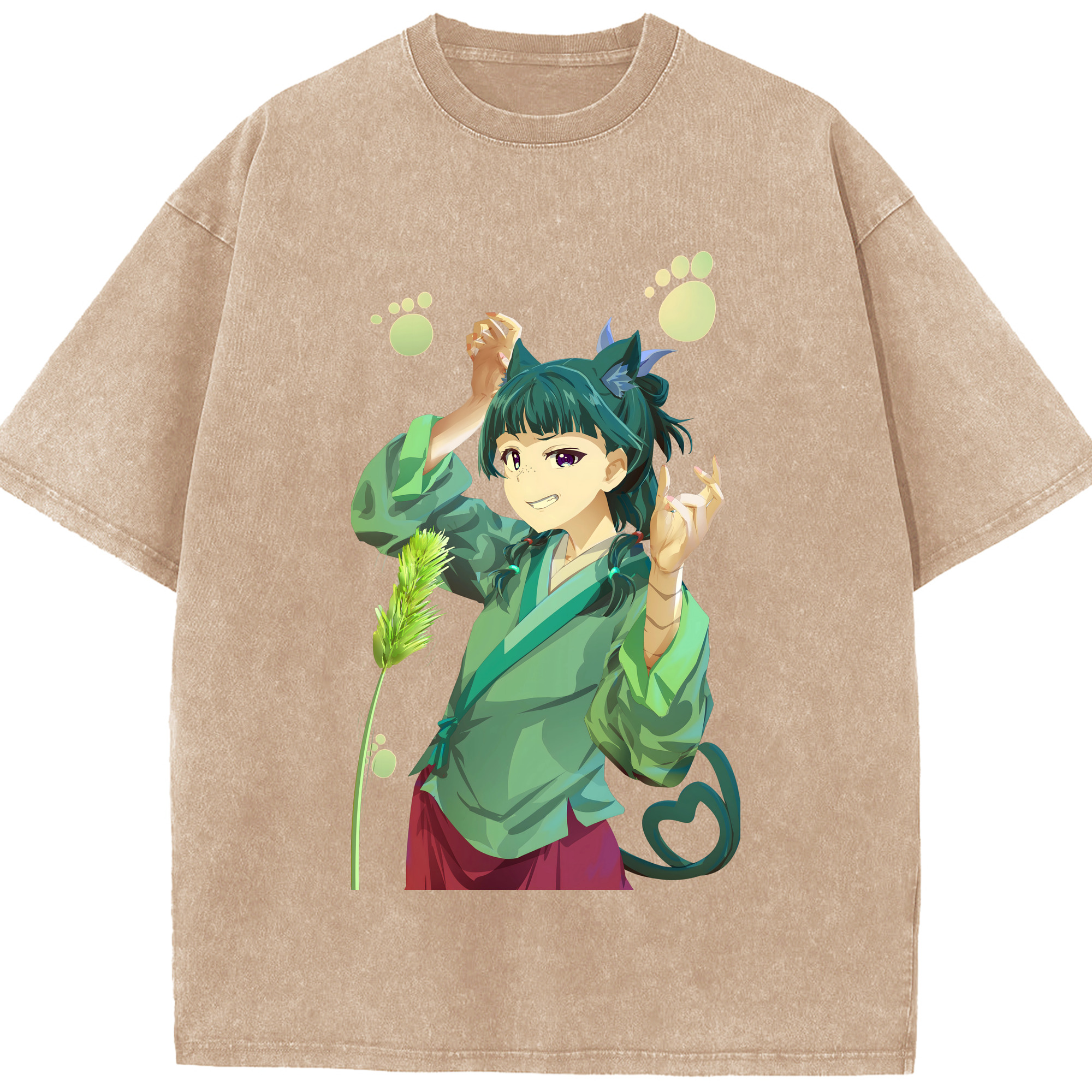 （画像用） 薬屋のひとりごと The Apothecary Diaries 綿100% ヴィンテージ風 半袖Tシャツ（フロントプリント）