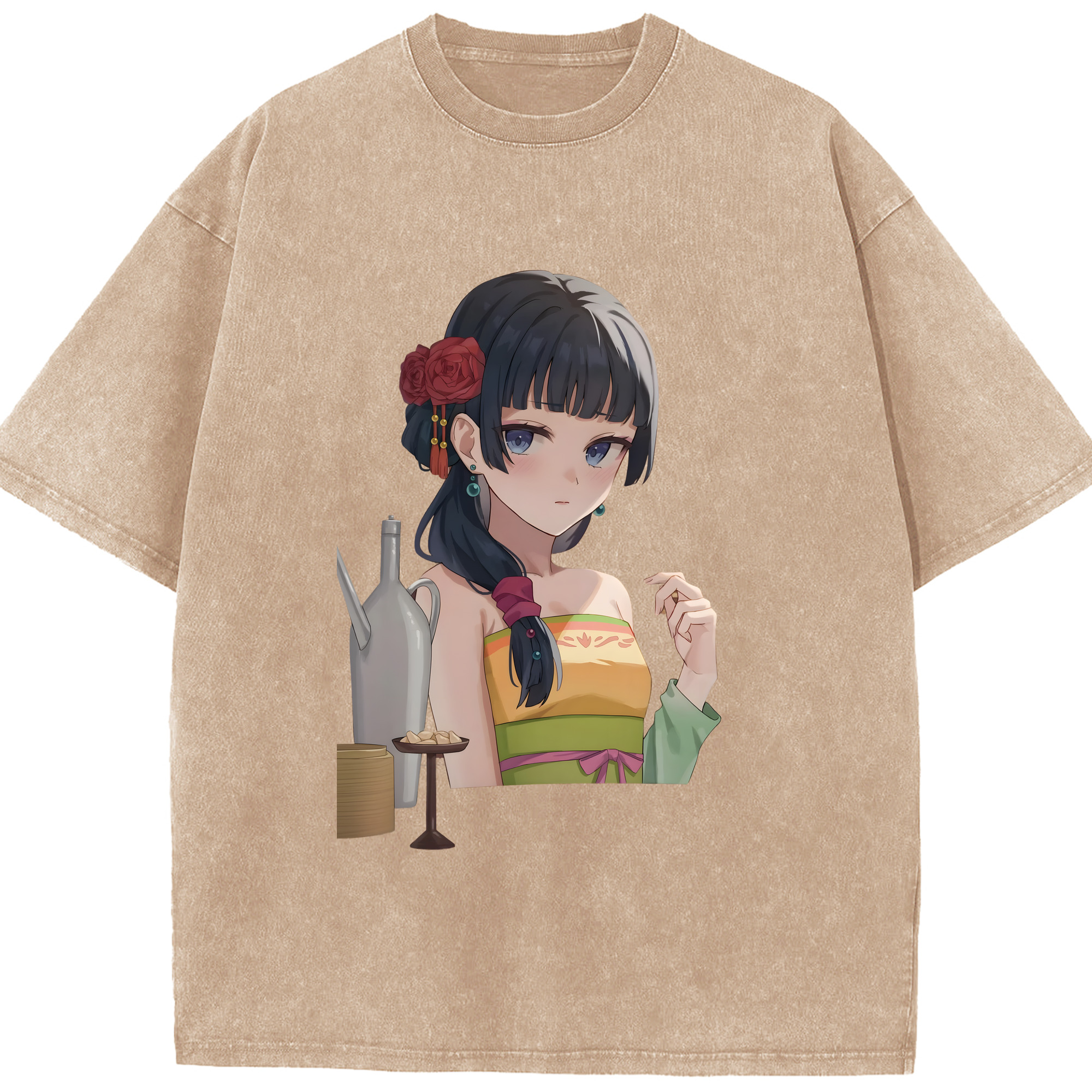 （画像用） 薬屋のひとりごと The Apothecary Diaries 綿100% ヴィンテージ風 半袖Tシャツ（フロントプリント）