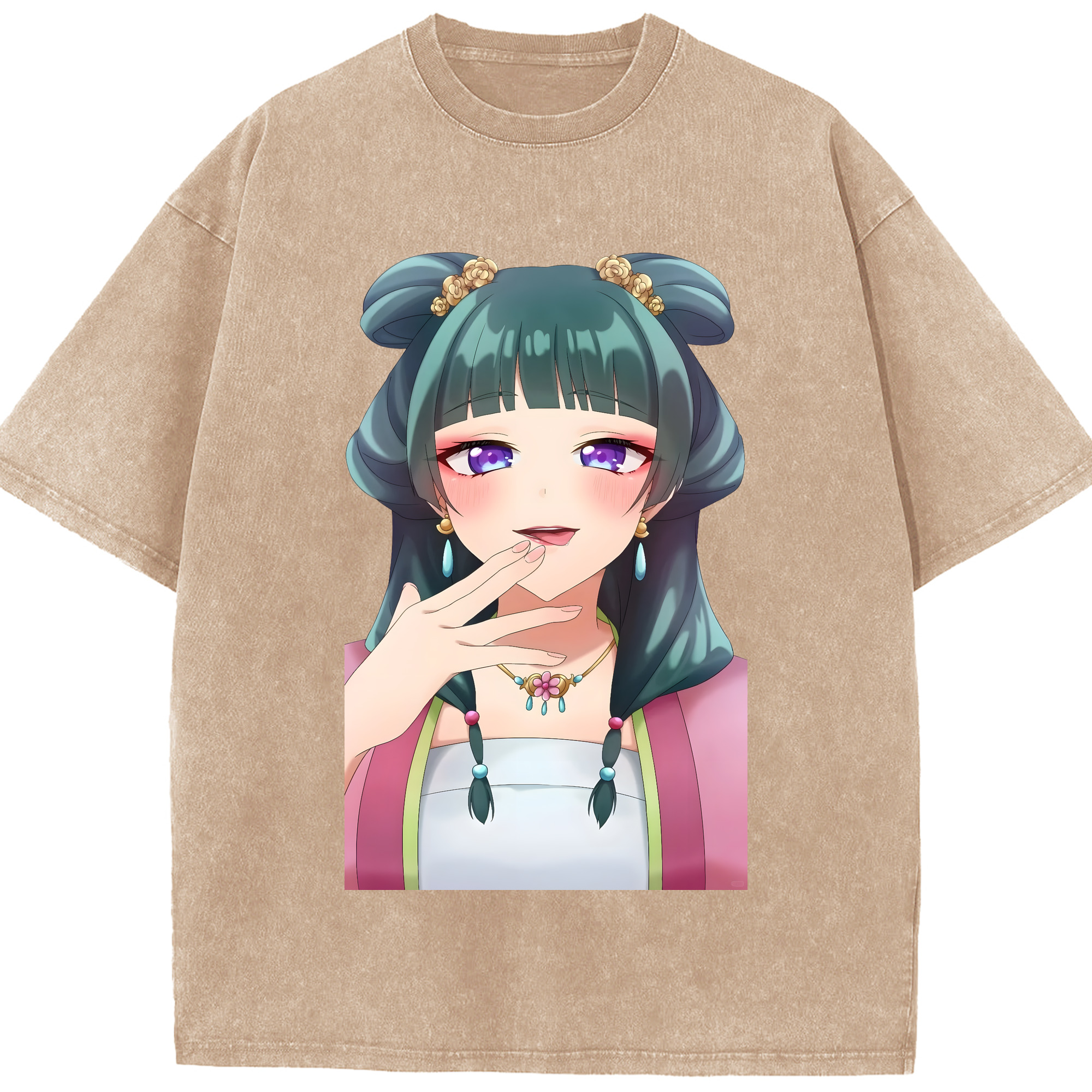 （画像用） 薬屋のひとりごと The Apothecary Diaries 綿100% ヴィンテージ風 半袖Tシャツ（フロントプリント）