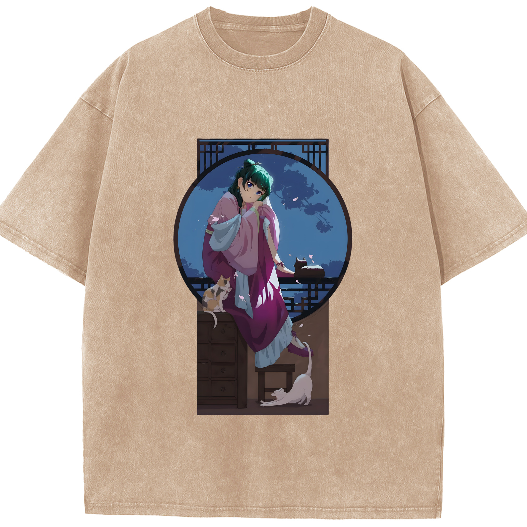 （画像用） 薬屋のひとりごと The Apothecary Diaries 綿100% ヴィンテージ風 半袖Tシャツ（フロントプリント）