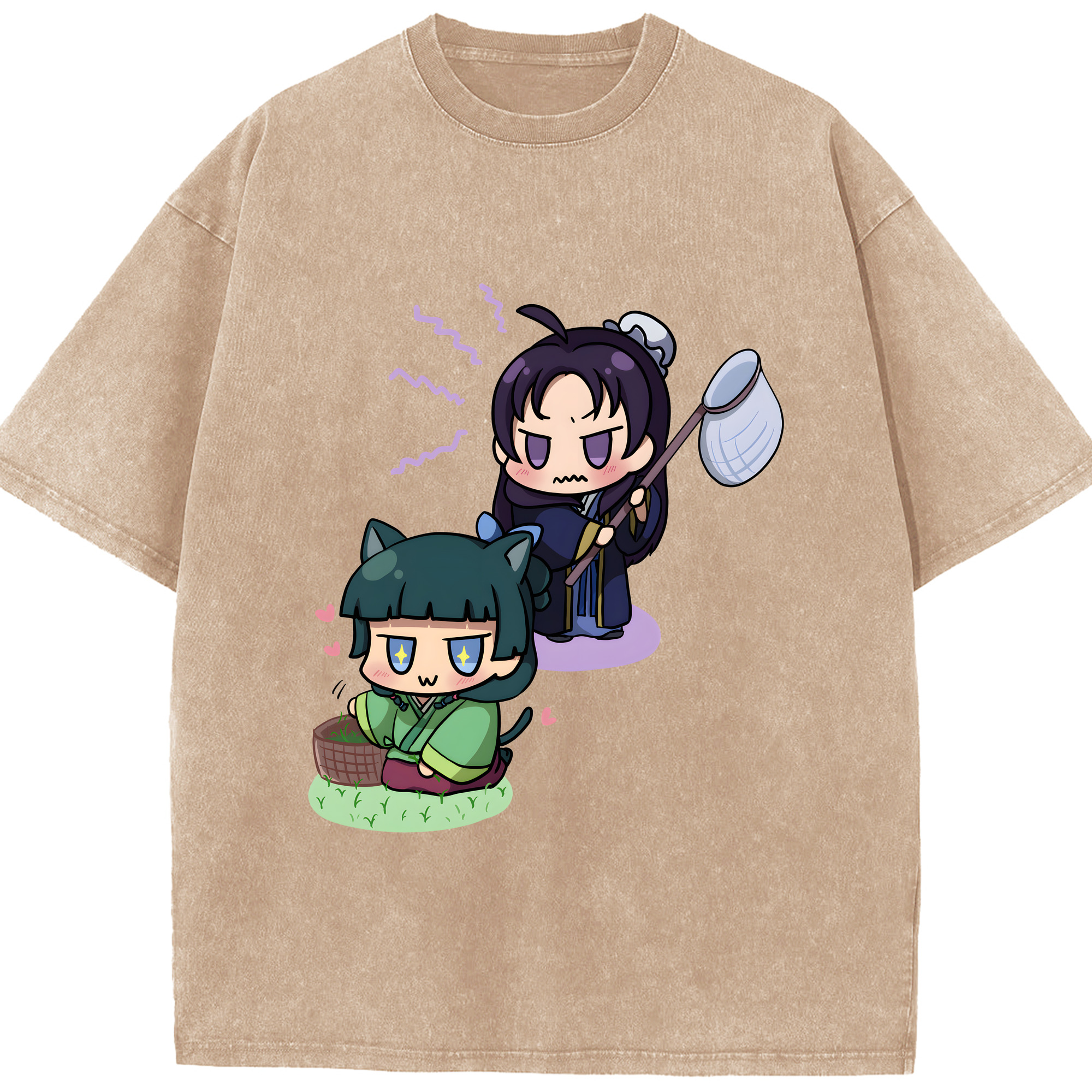 （画像用） 薬屋のひとりごと The Apothecary Diaries 綿100% ヴィンテージ風 半袖Tシャツ（フロントプリント）
