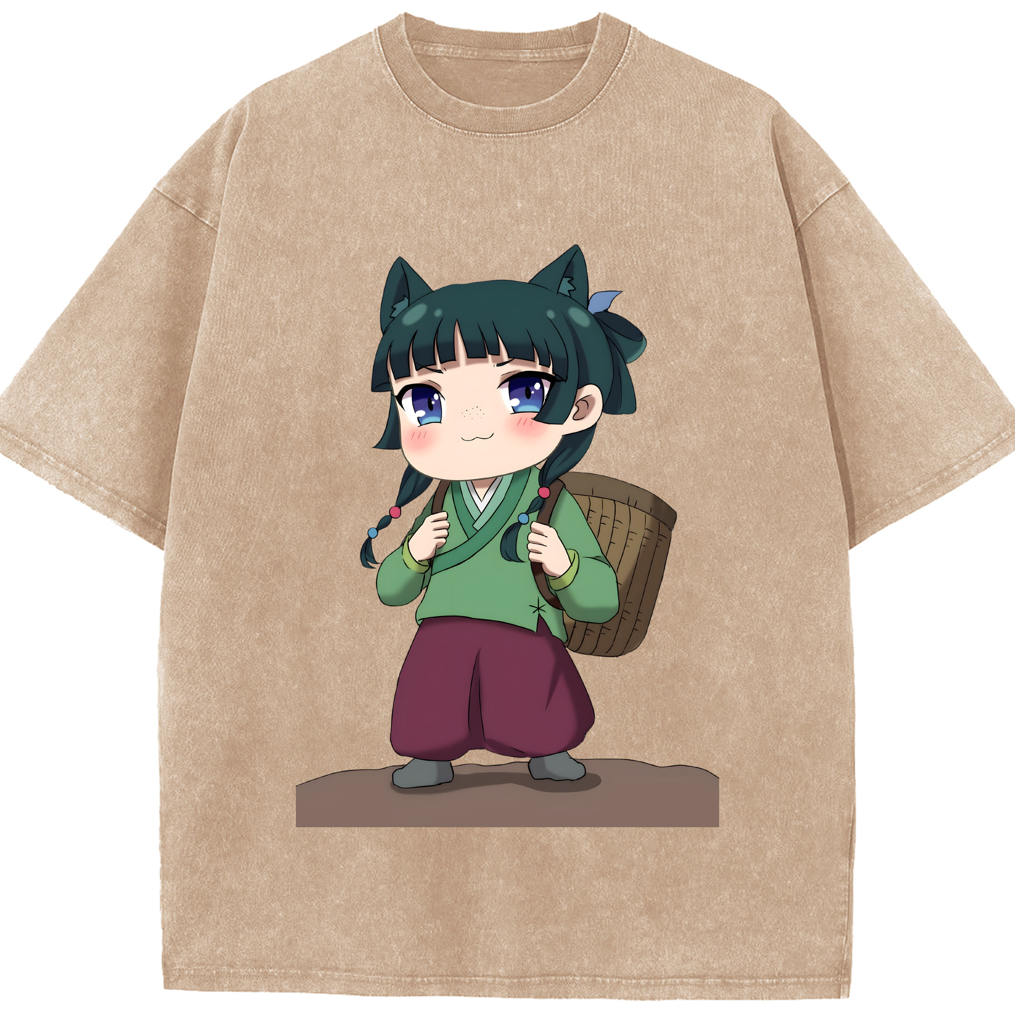 （画像用） 薬屋のひとりごと The Apothecary Diaries 綿100% ヴィンテージ風 半袖Tシャツ（フロントプリント）