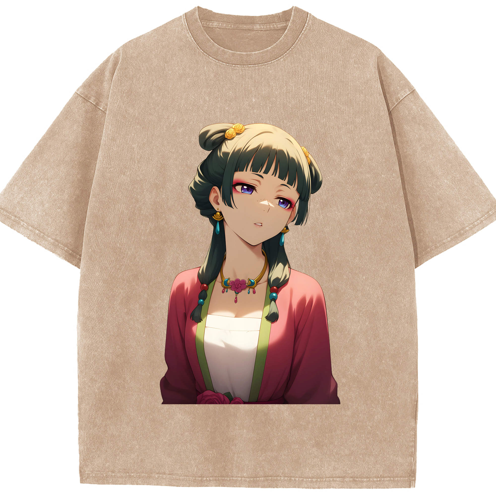 （画像用） 薬屋のひとりごと The Apothecary Diaries 綿100% ヴィンテージ風 半袖Tシャツ（フロントプリント）
