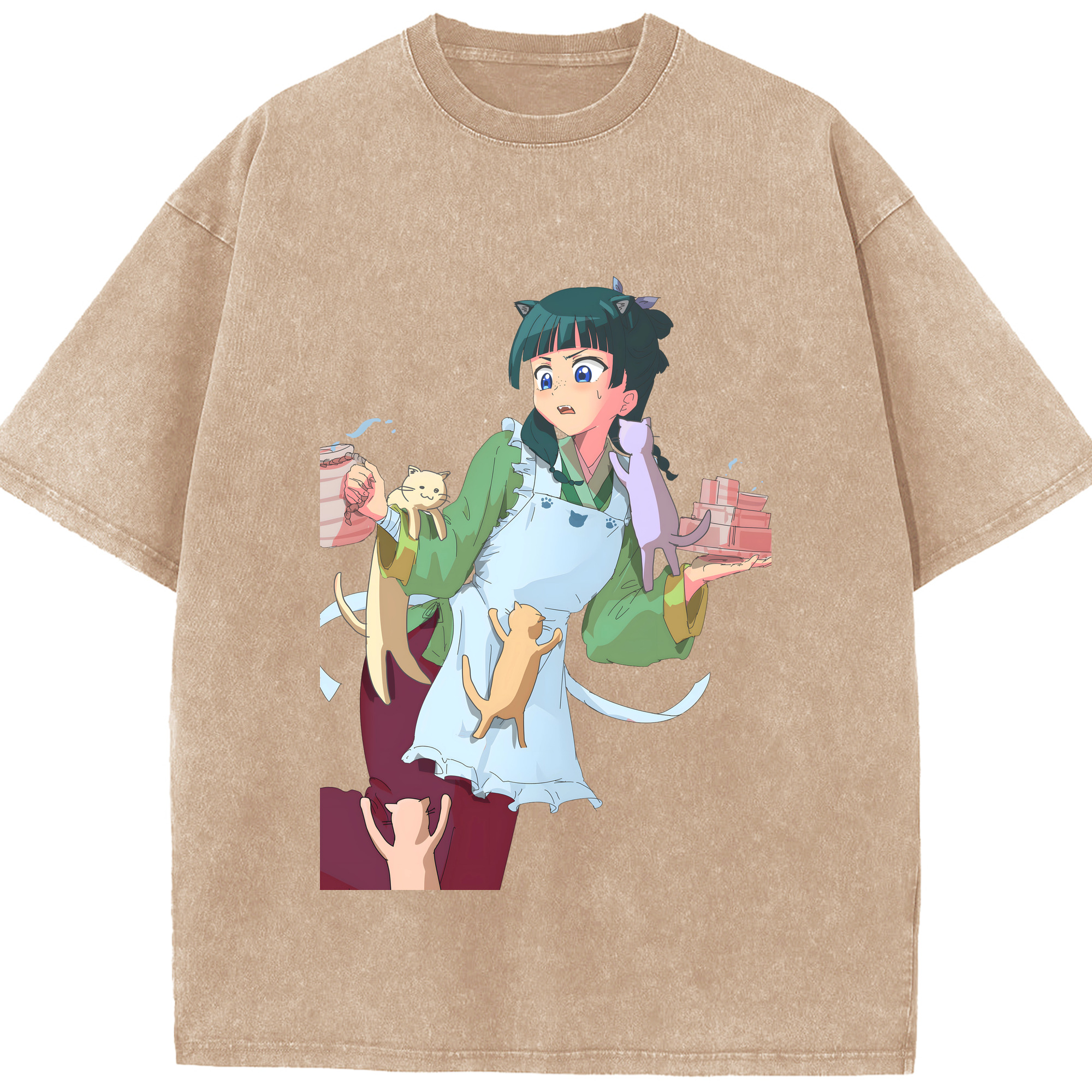 （画像用） 薬屋のひとりごと The Apothecary Diaries 綿100% ヴィンテージ風 半袖Tシャツ（フロントプリント）