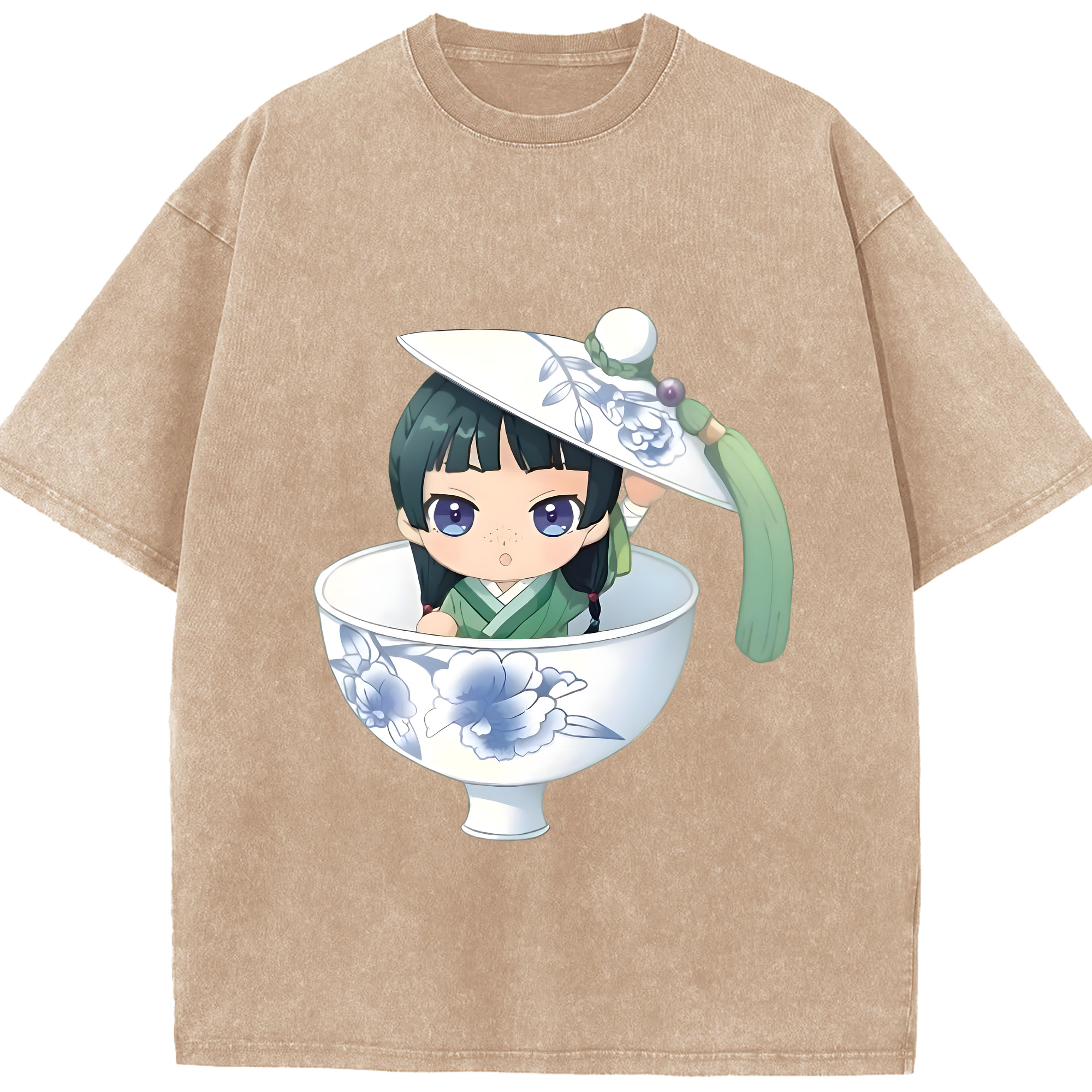（画像用） 薬屋のひとりごと The Apothecary Diaries 綿100% ヴィンテージ風 半袖Tシャツ（フロントプリント）