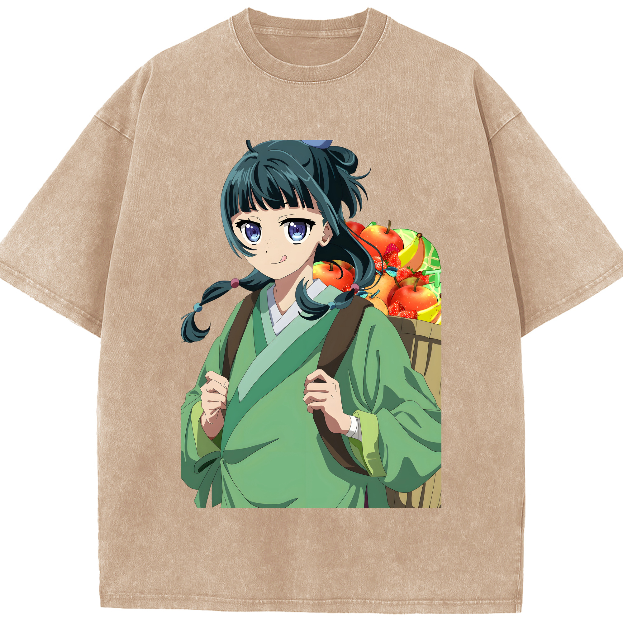 （画像用） 薬屋のひとりごと The Apothecary Diaries 綿100% ヴィンテージ風 半袖Tシャツ（フロントプリント）