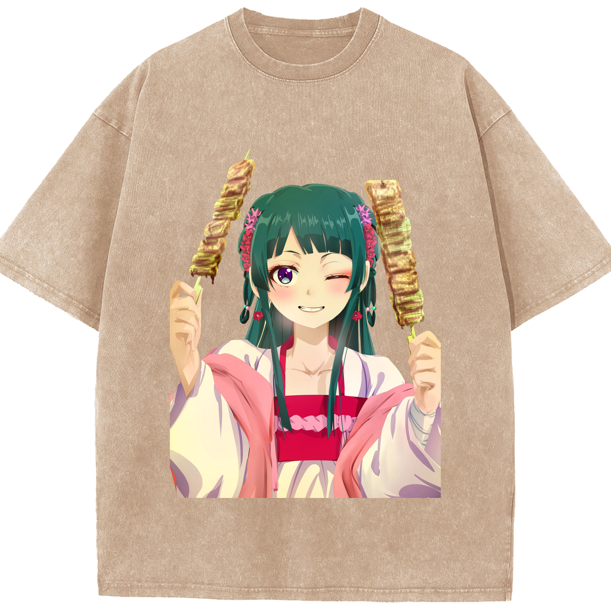 （画像用） 薬屋のひとりごと The Apothecary Diaries 綿100% ヴィンテージ風 半袖Tシャツ（フロントプリント）