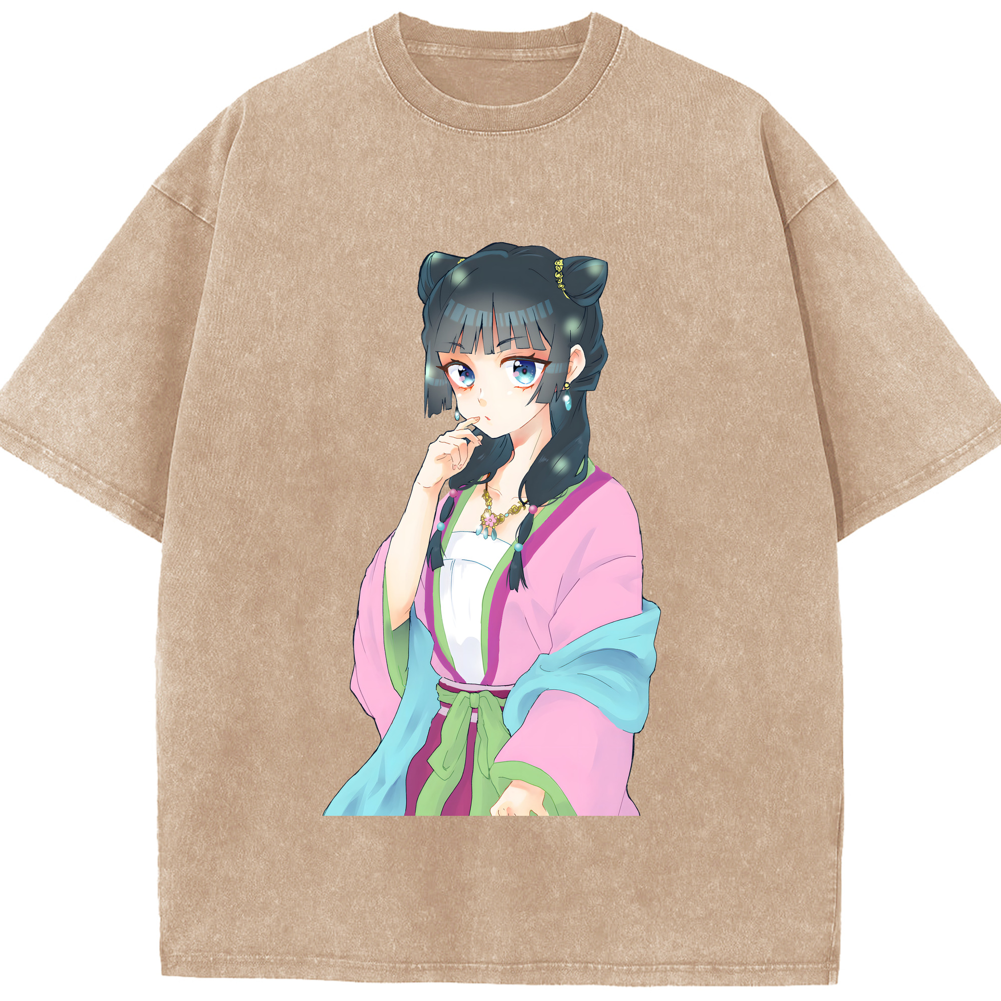 （画像用） 薬屋のひとりごと The Apothecary Diaries 綿100% ヴィンテージ風 半袖Tシャツ（フロントプリント）