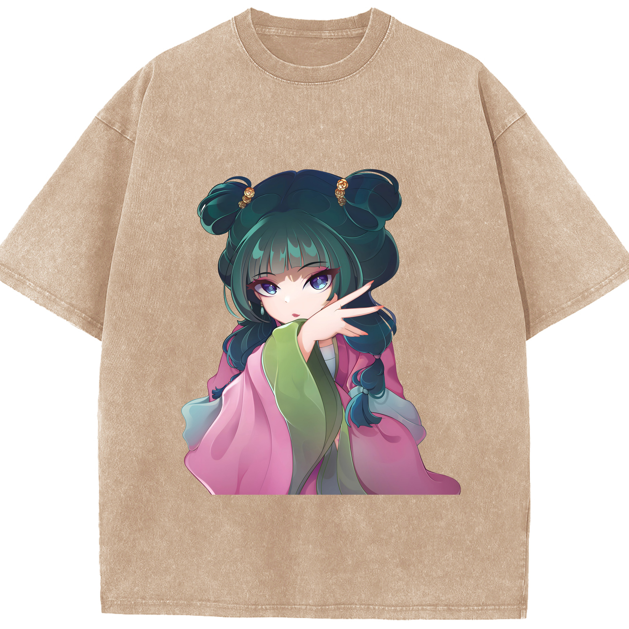 （画像用） 薬屋のひとりごと The Apothecary Diaries 綿100% ヴィンテージ風 半袖Tシャツ（フロントプリント）