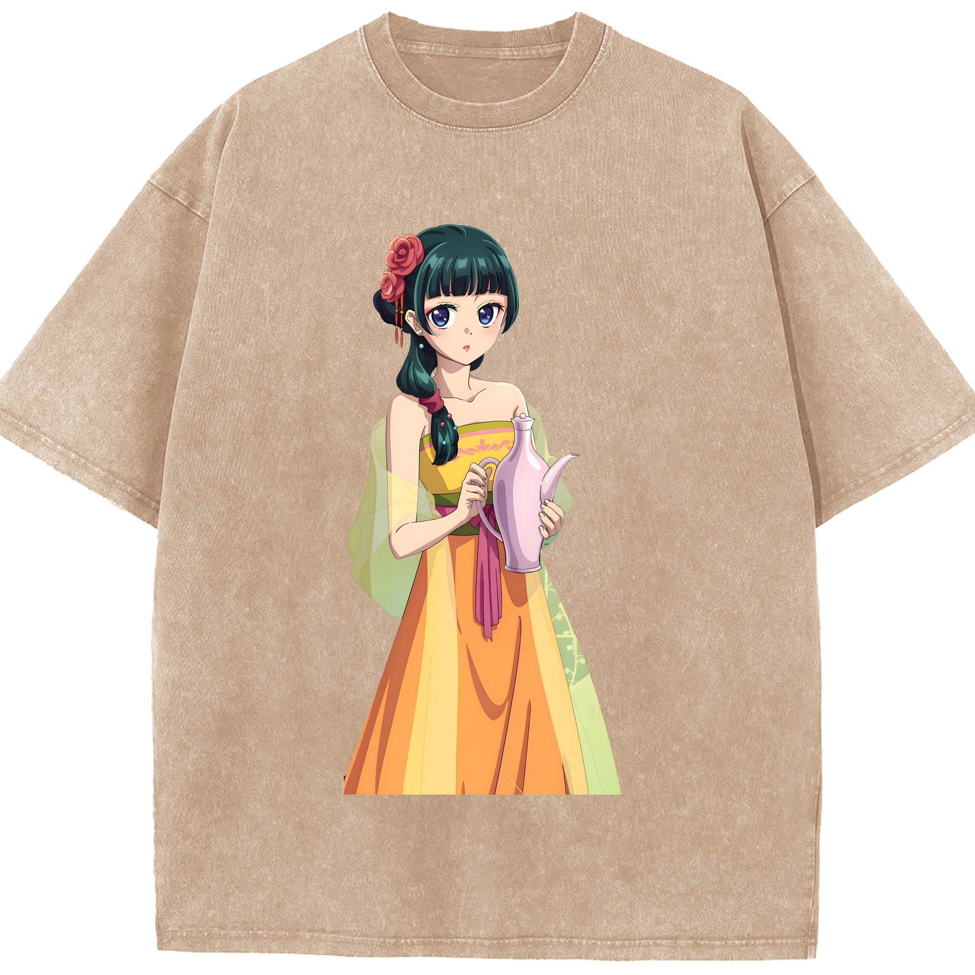 （画像用） 薬屋のひとりごと The Apothecary Diaries 綿100% ヴィンテージ風 半袖Tシャツ（フロントプリント）