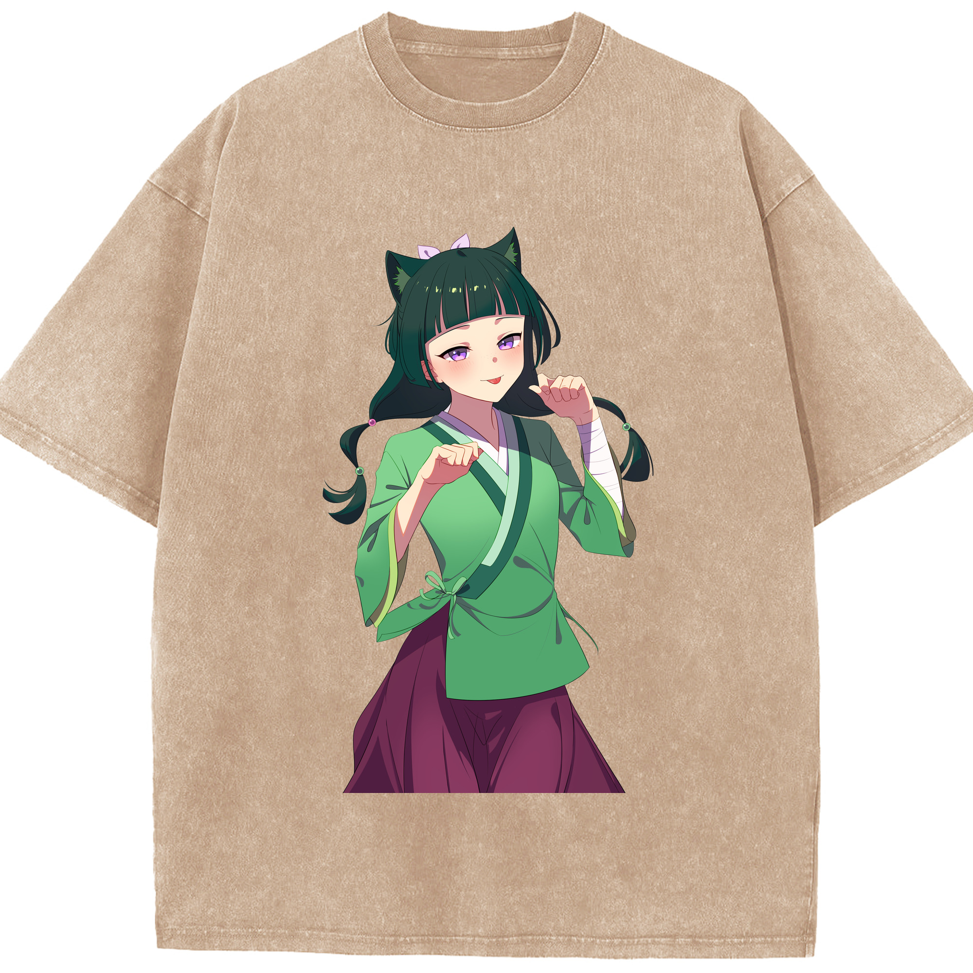 （画像用） 薬屋のひとりごと The Apothecary Diaries 綿100% ヴィンテージ風 半袖Tシャツ（フロントプリント）