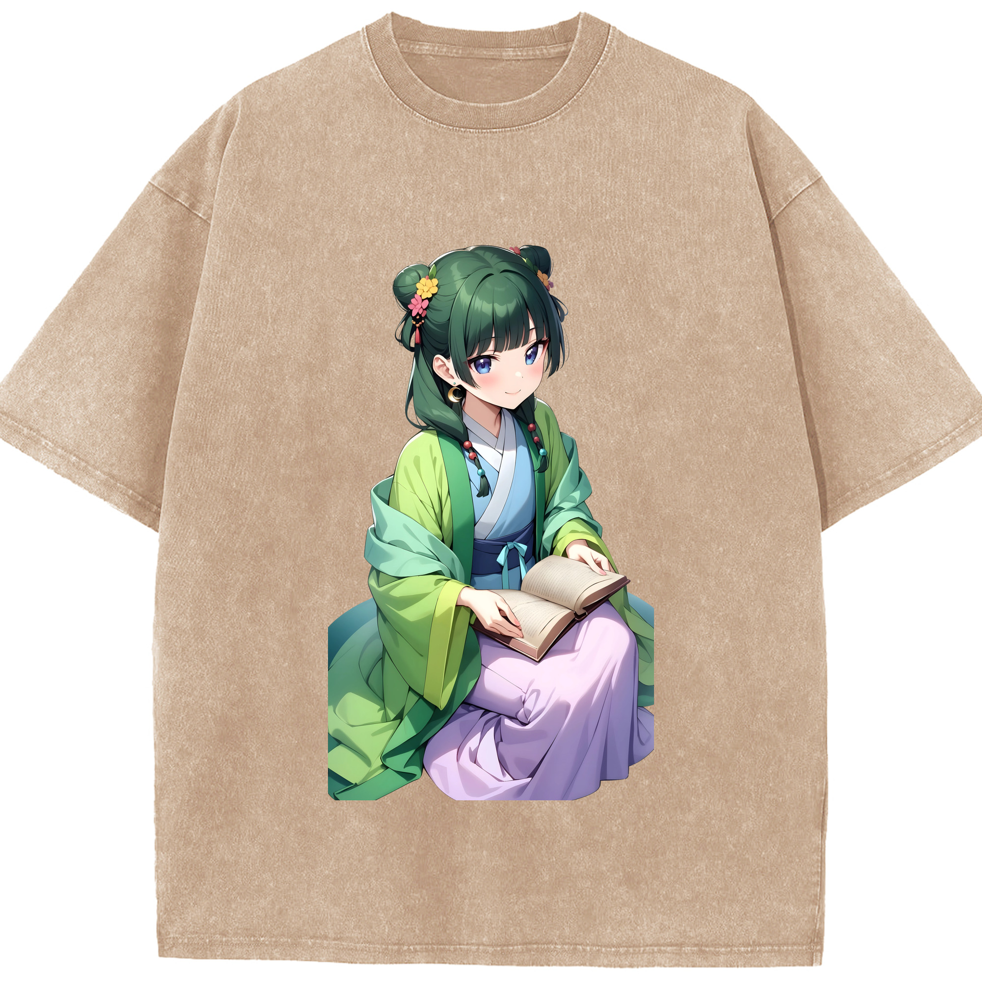 （画像用） 薬屋のひとりごと The Apothecary Diaries 綿100% ヴィンテージ風 半袖Tシャツ（フロントプリント）