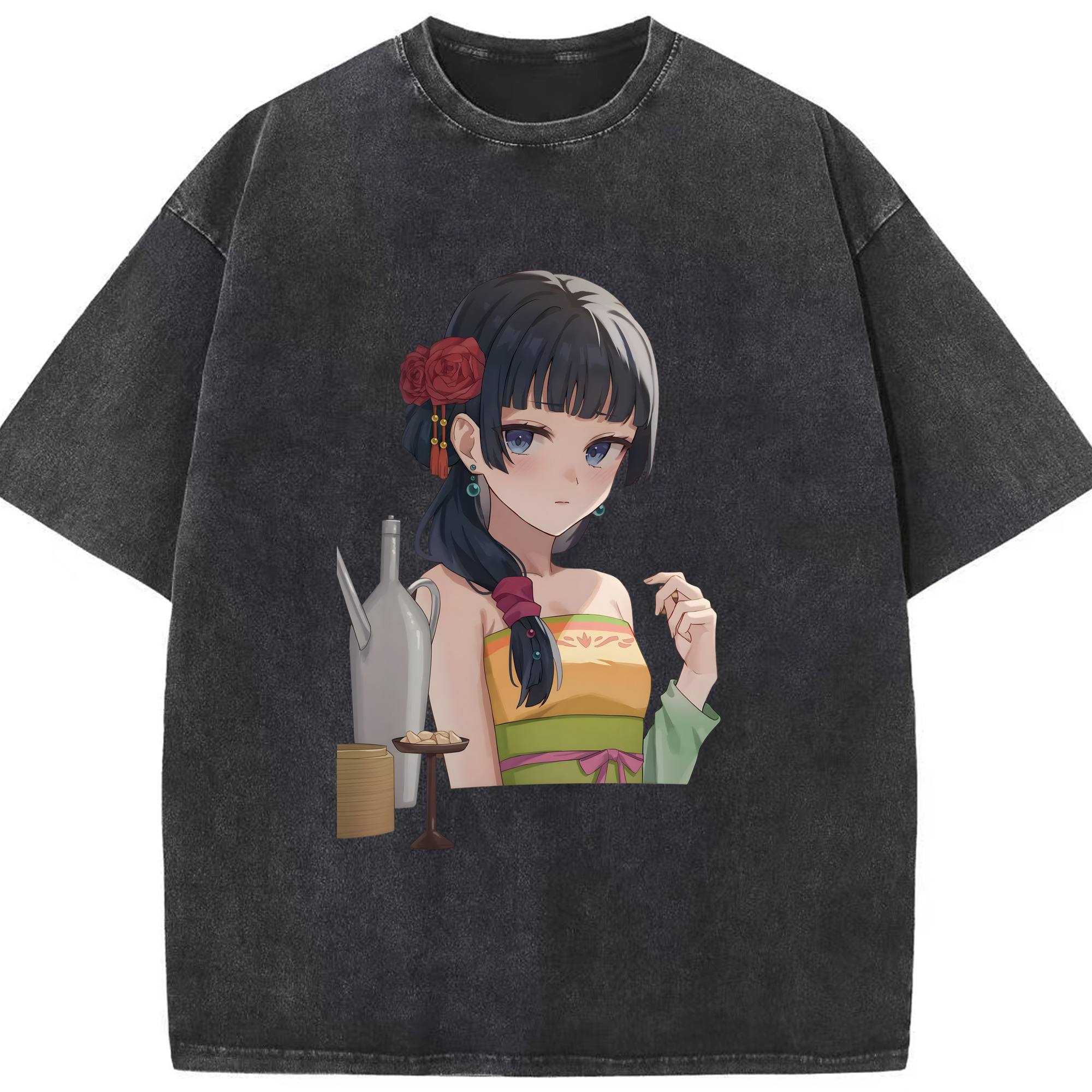 （画像用） 薬屋のひとりごと The Apothecary Diaries 綿100% ヴィンテージ風 半袖Tシャツ（フロントプリント）