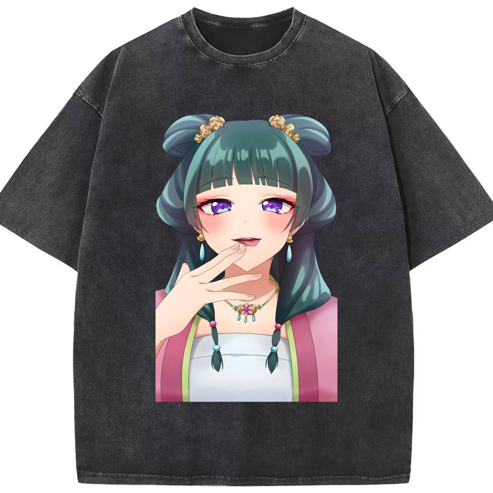 （画像用） 薬屋のひとりごと The Apothecary Diaries 綿100% ヴィンテージ風 半袖Tシャツ（フロントプリント）