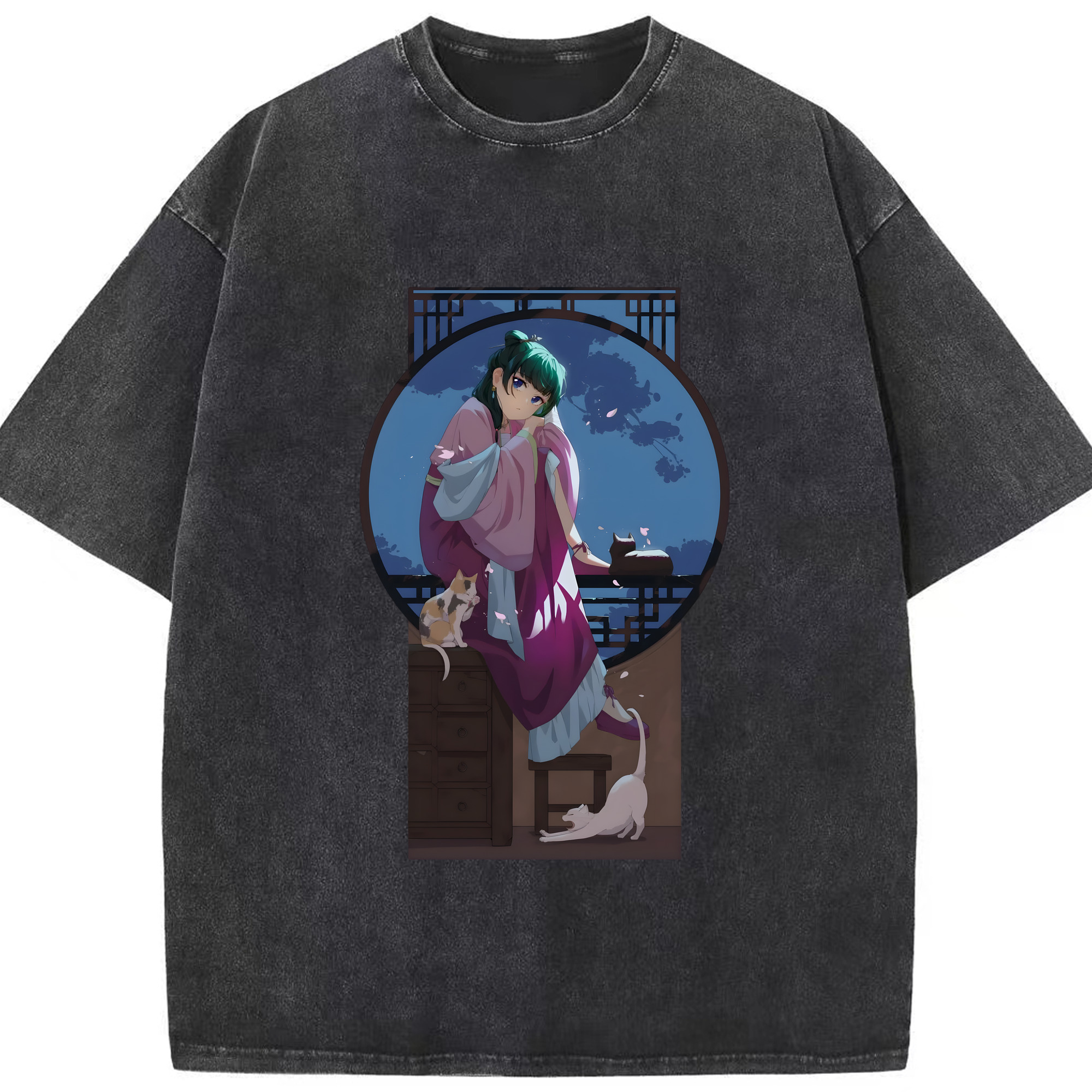 （画像用） 薬屋のひとりごと The Apothecary Diaries 綿100% ヴィンテージ風 半袖Tシャツ（フロントプリント）
