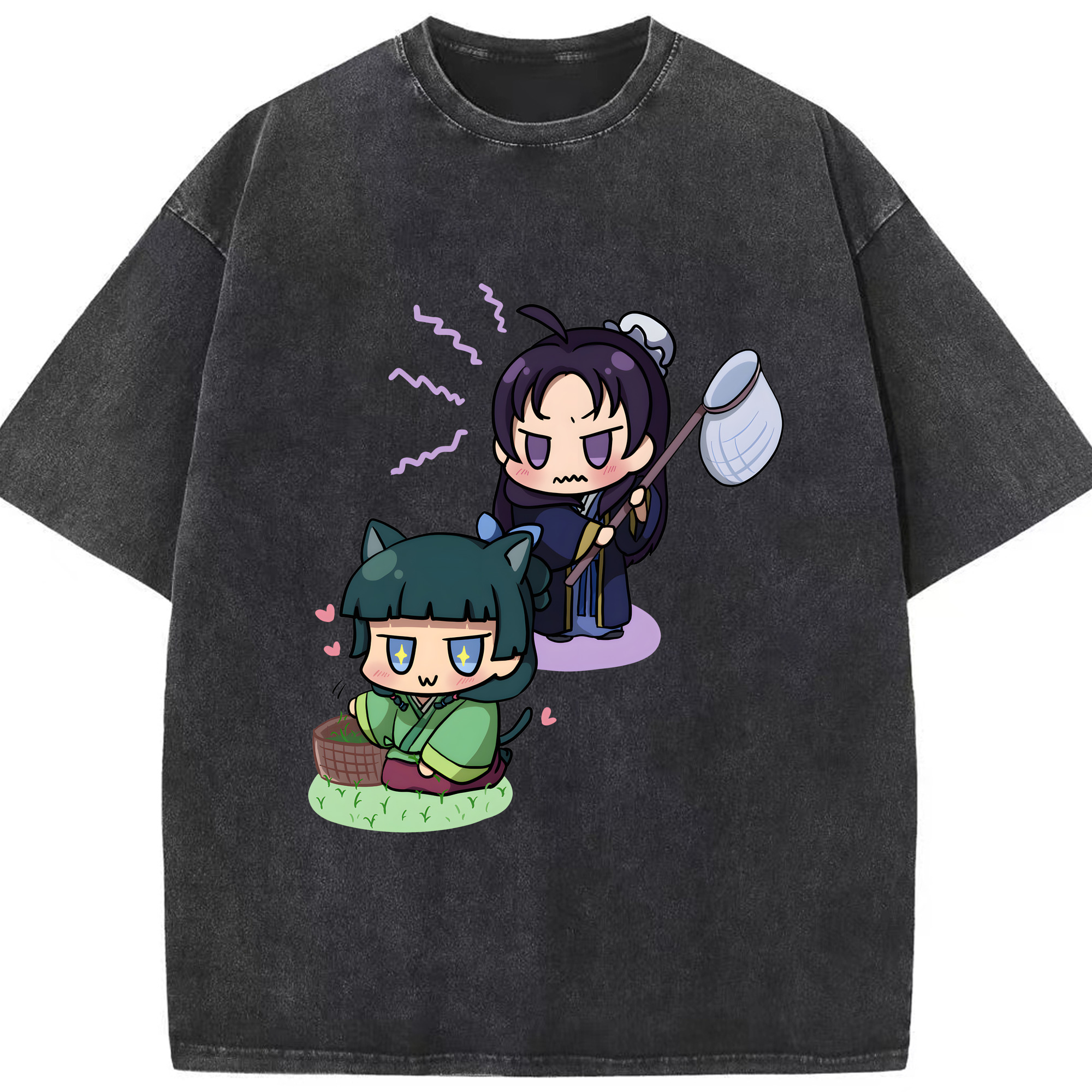 （画像用） 薬屋のひとりごと The Apothecary Diaries 綿100% ヴィンテージ風 半袖Tシャツ（フロントプリント）
