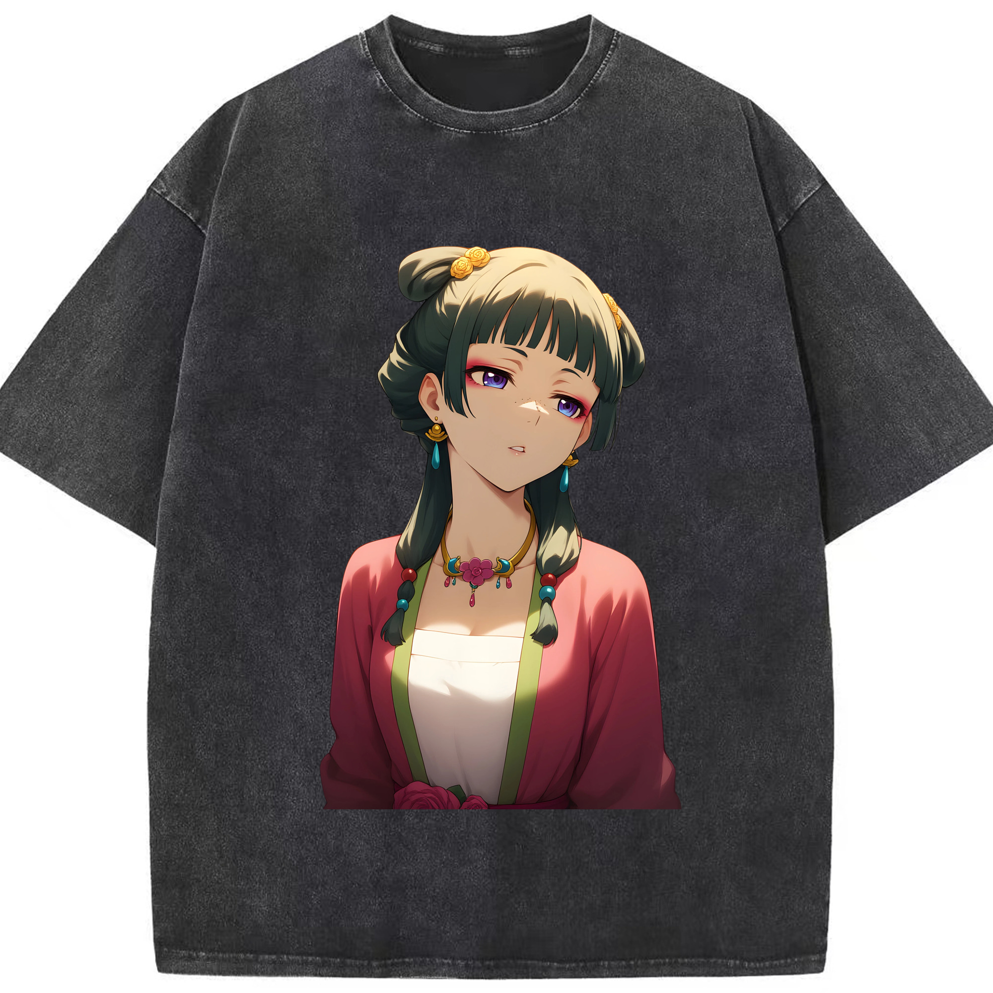 （画像用） 薬屋のひとりごと The Apothecary Diaries 綿100% ヴィンテージ風 半袖Tシャツ（フロントプリント）