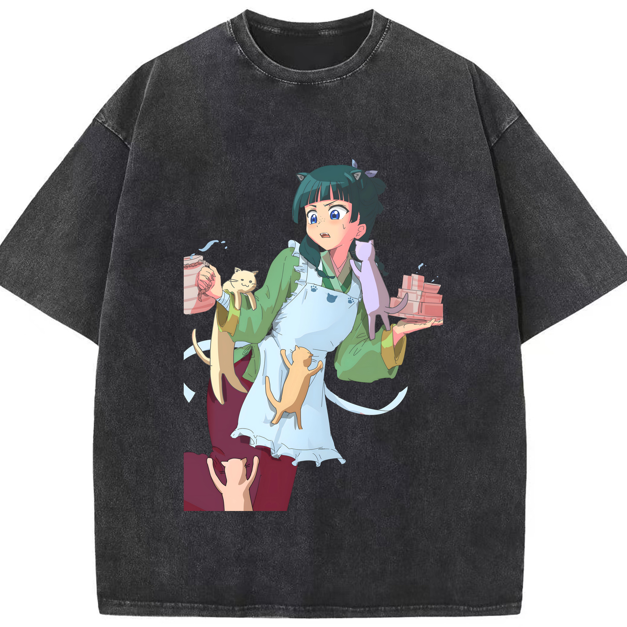 （画像用） 薬屋のひとりごと The Apothecary Diaries 綿100% ヴィンテージ風 半袖Tシャツ（フロントプリント）