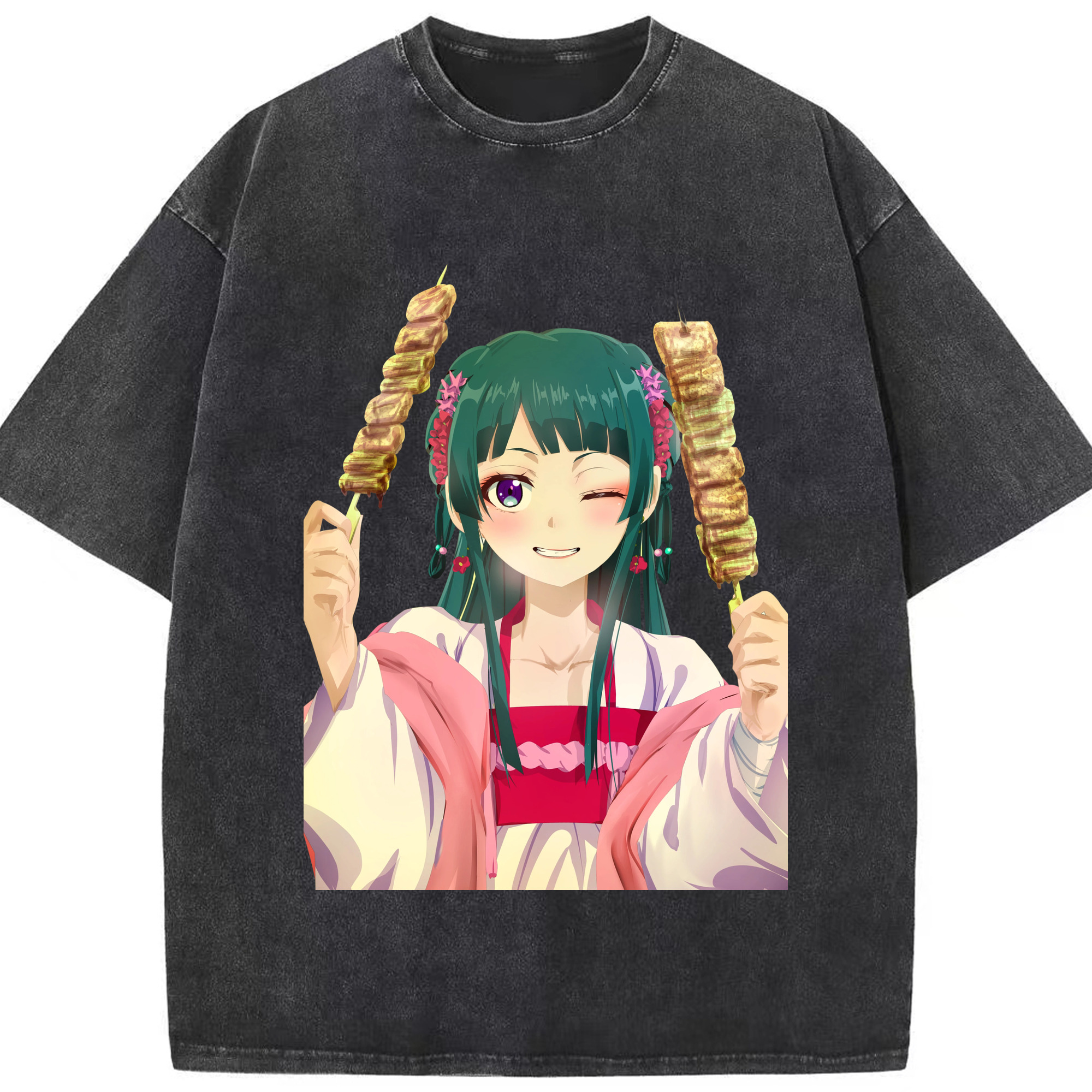 （画像用） 薬屋のひとりごと The Apothecary Diaries 綿100% ヴィンテージ風 半袖Tシャツ（フロントプリント）