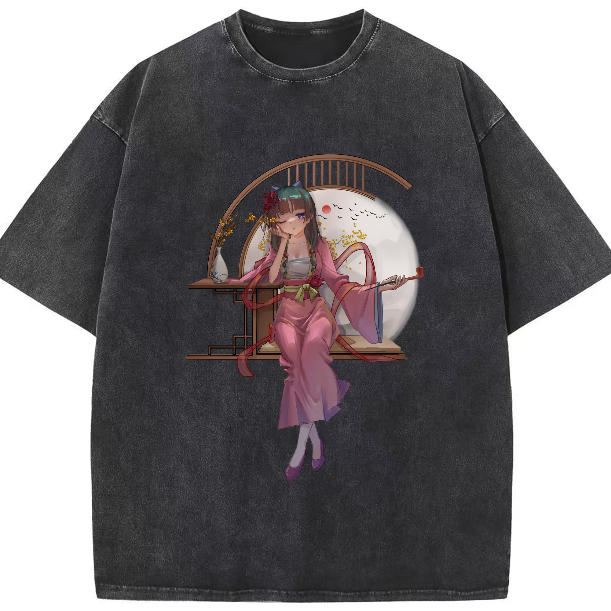 （画像用） 薬屋のひとりごと The Apothecary Diaries 綿100% ヴィンテージ風 半袖Tシャツ（フロントプリント）