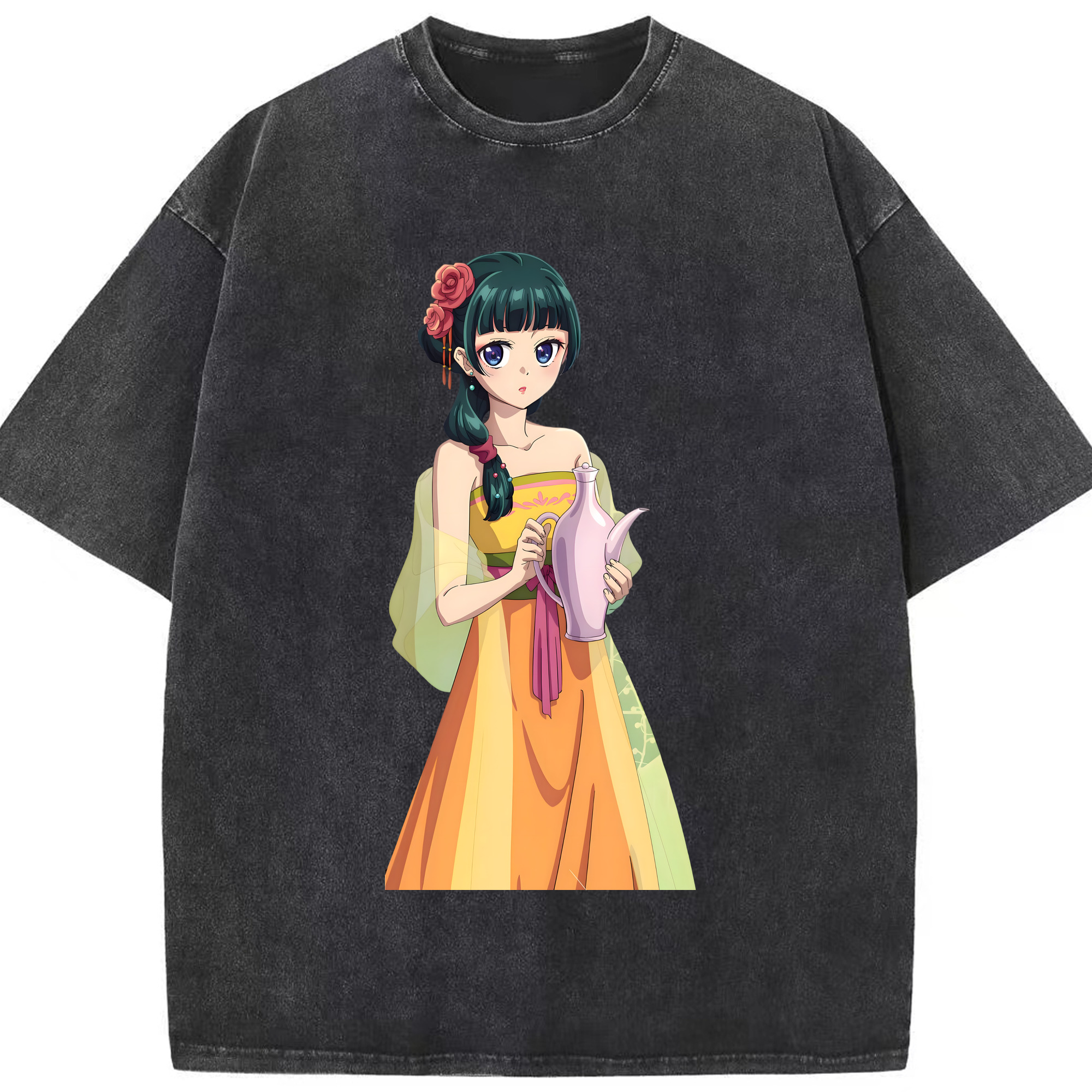 （画像用） 薬屋のひとりごと The Apothecary Diaries 綿100% ヴィンテージ風 半袖Tシャツ（フロントプリント）