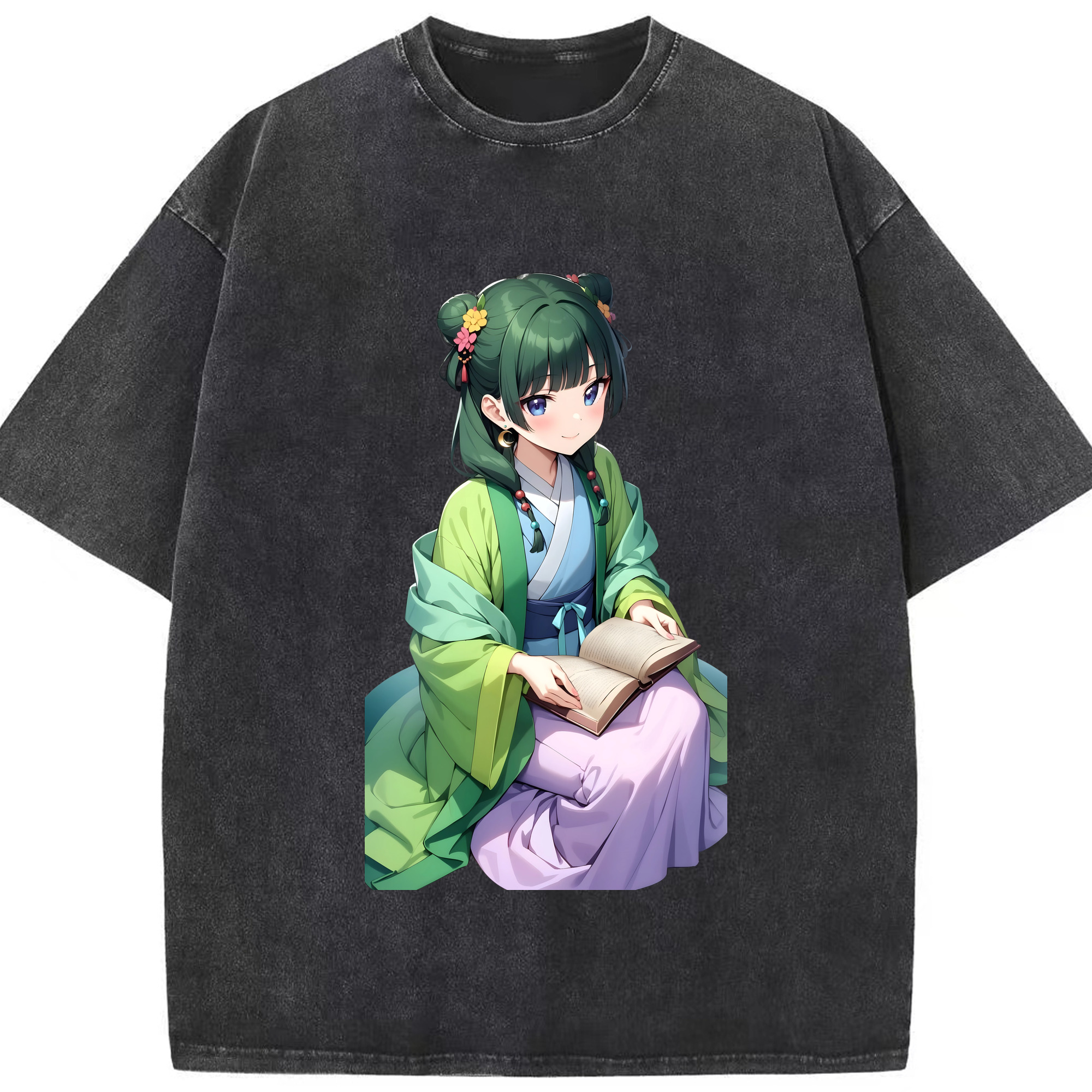 （画像用） 薬屋のひとりごと The Apothecary Diaries 綿100% ヴィンテージ風 半袖Tシャツ（フロントプリント）