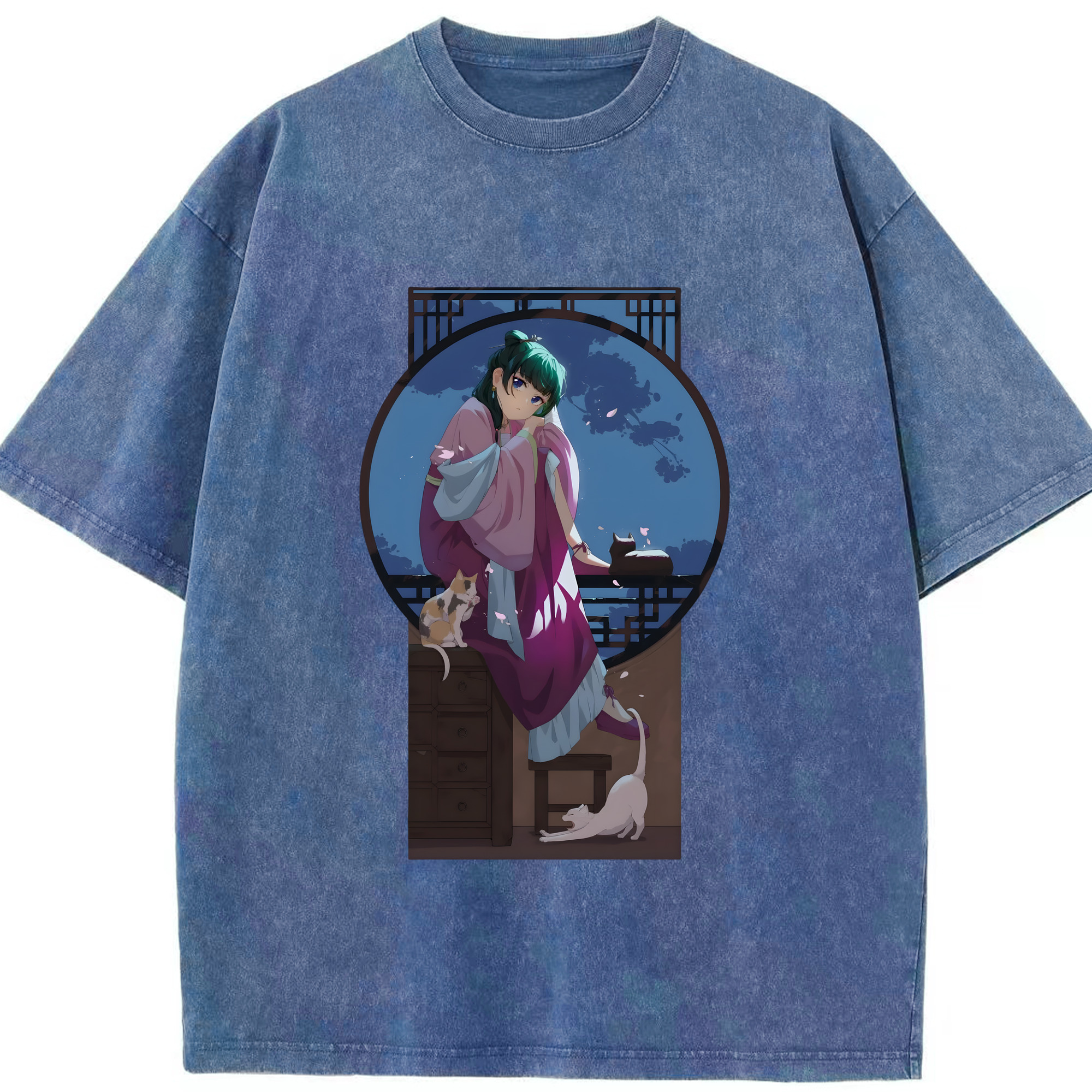 （画像用） 薬屋のひとりごと The Apothecary Diaries 綿100% ヴィンテージ風 半袖Tシャツ（フロントプリント）