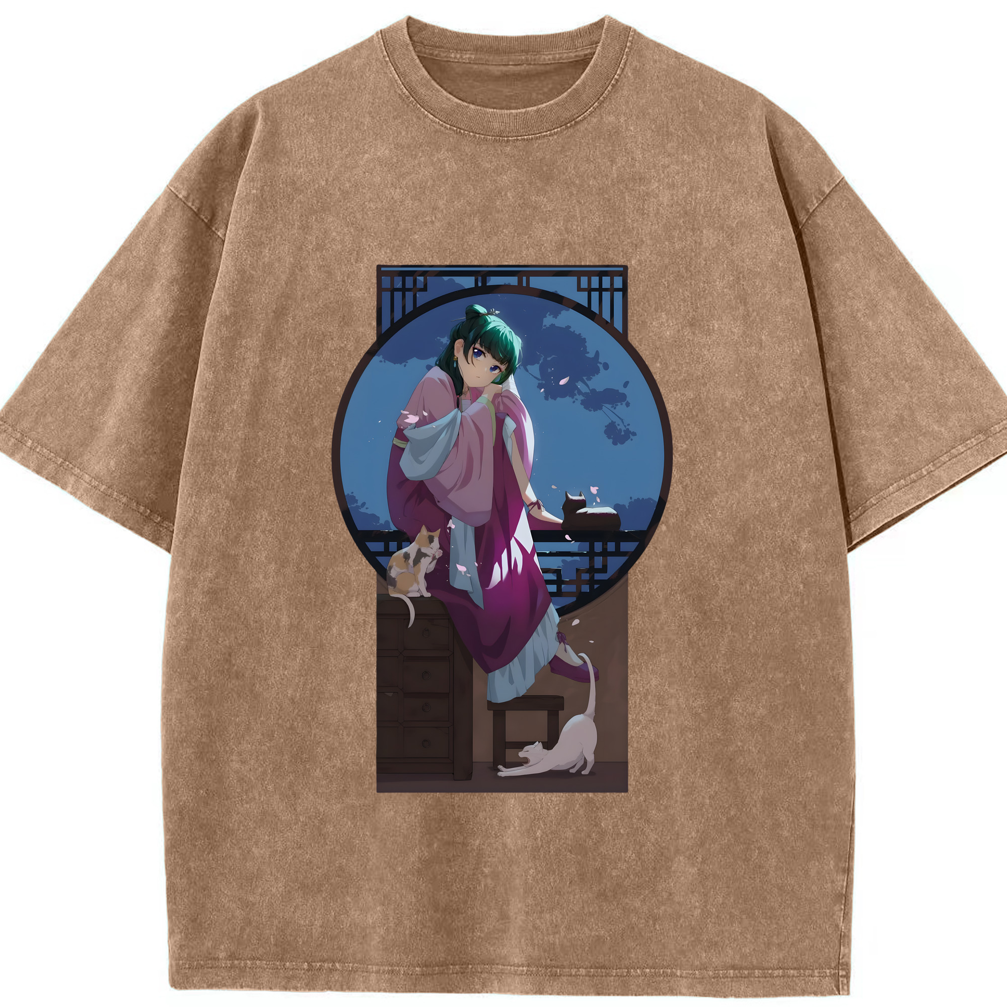 （画像用） 薬屋のひとりごと The Apothecary Diaries 綿100% ヴィンテージ風 半袖Tシャツ（フロントプリント）