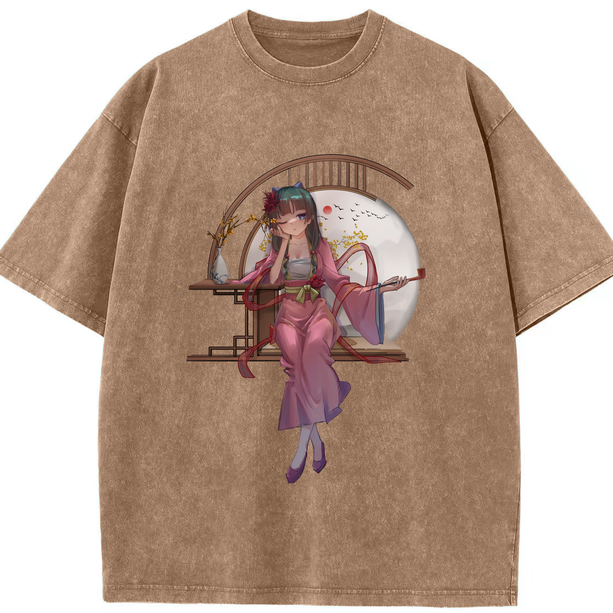 （画像用） 薬屋のひとりごと The Apothecary Diaries 綿100% ヴィンテージ風 半袖Tシャツ（フロントプリント）