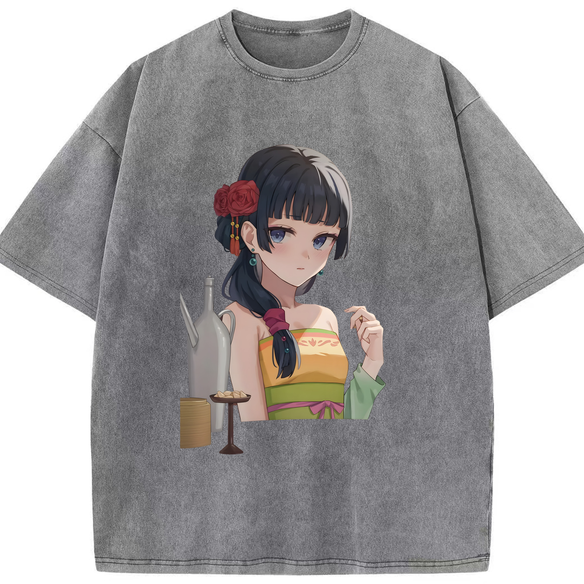（画像用） 薬屋のひとりごと The Apothecary Diaries 綿100% ヴィンテージ風 半袖Tシャツ（フロントプリント）