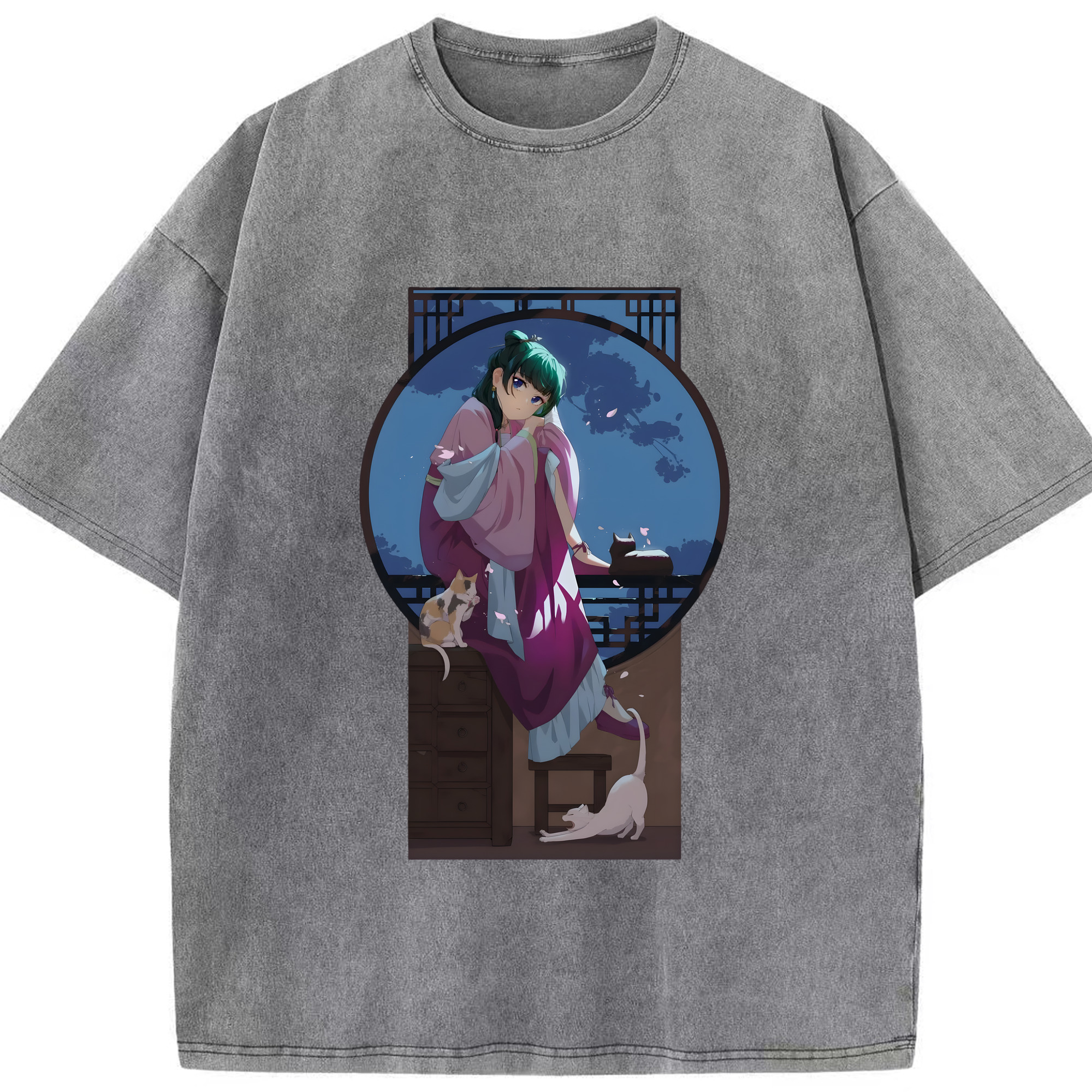 （画像用） 薬屋のひとりごと The Apothecary Diaries 綿100% ヴィンテージ風 半袖Tシャツ（フロントプリント）