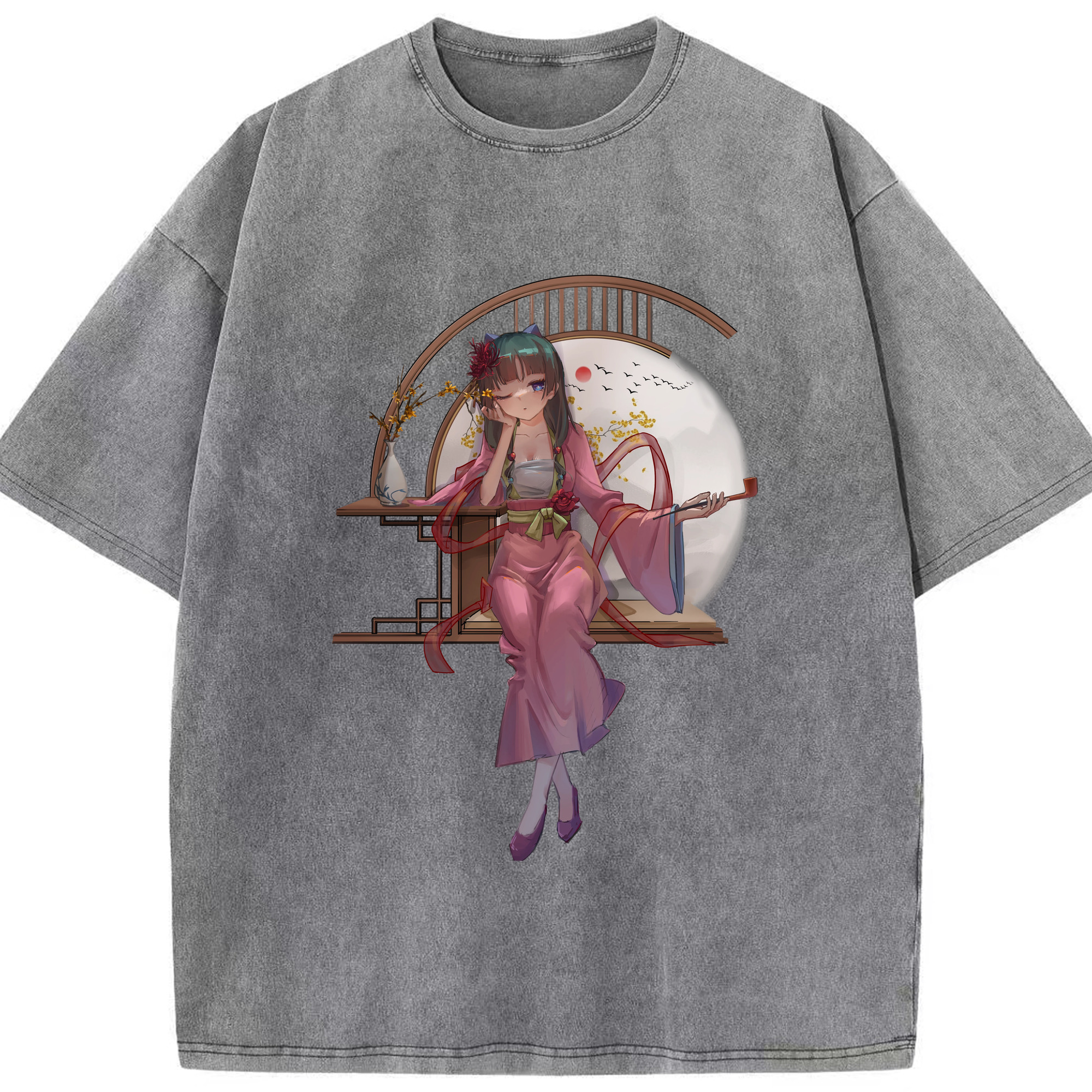 （画像用） 薬屋のひとりごと The Apothecary Diaries 綿100% ヴィンテージ風 半袖Tシャツ（フロントプリント）