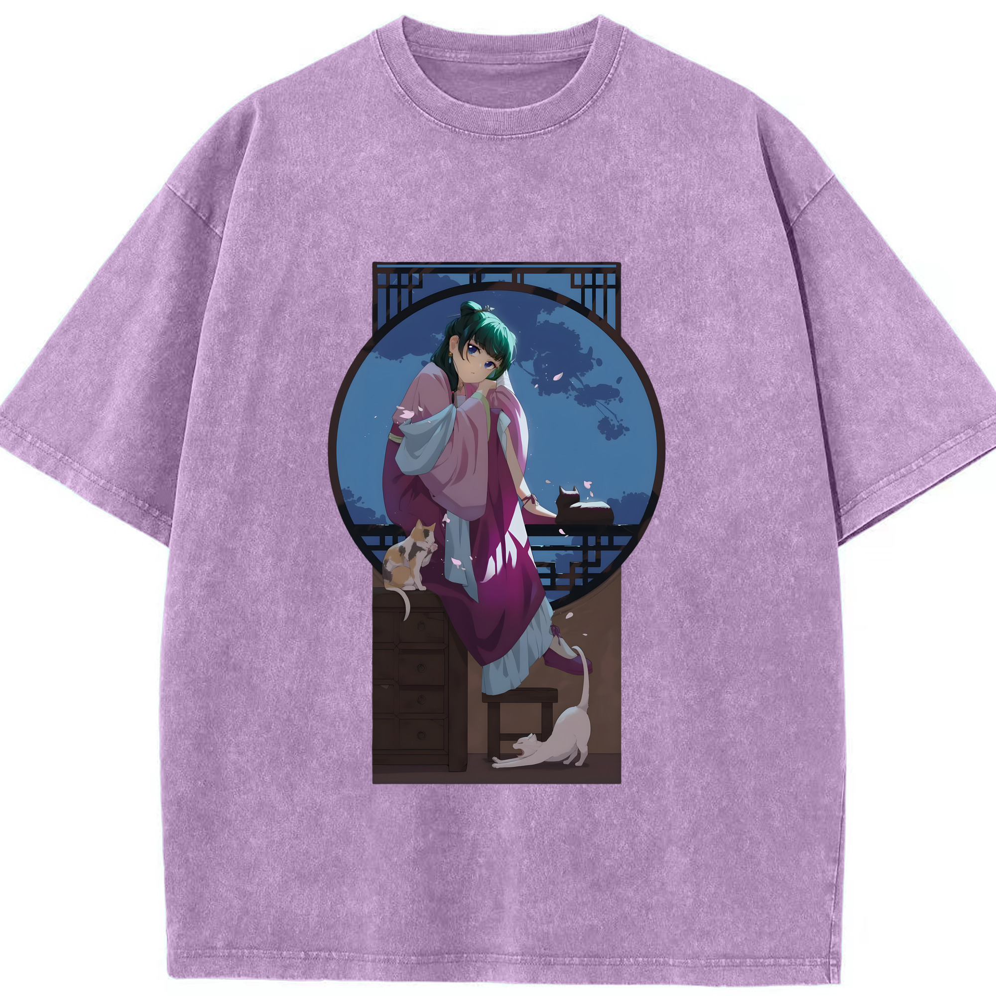 （画像用） 薬屋のひとりごと The Apothecary Diaries 綿100% ヴィンテージ風 半袖Tシャツ（フロントプリント）