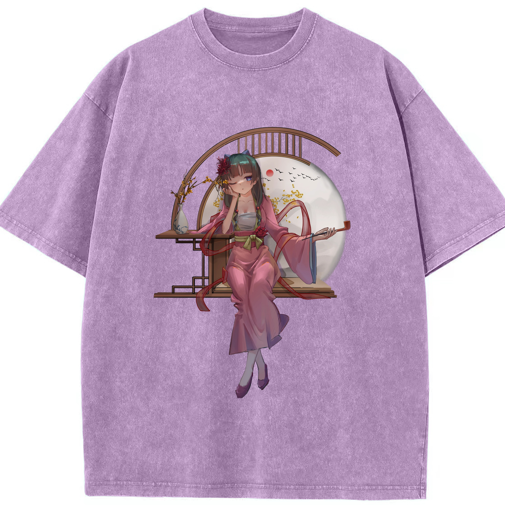 （画像用） 薬屋のひとりごと The Apothecary Diaries 綿100% ヴィンテージ風 半袖Tシャツ（フロントプリント）