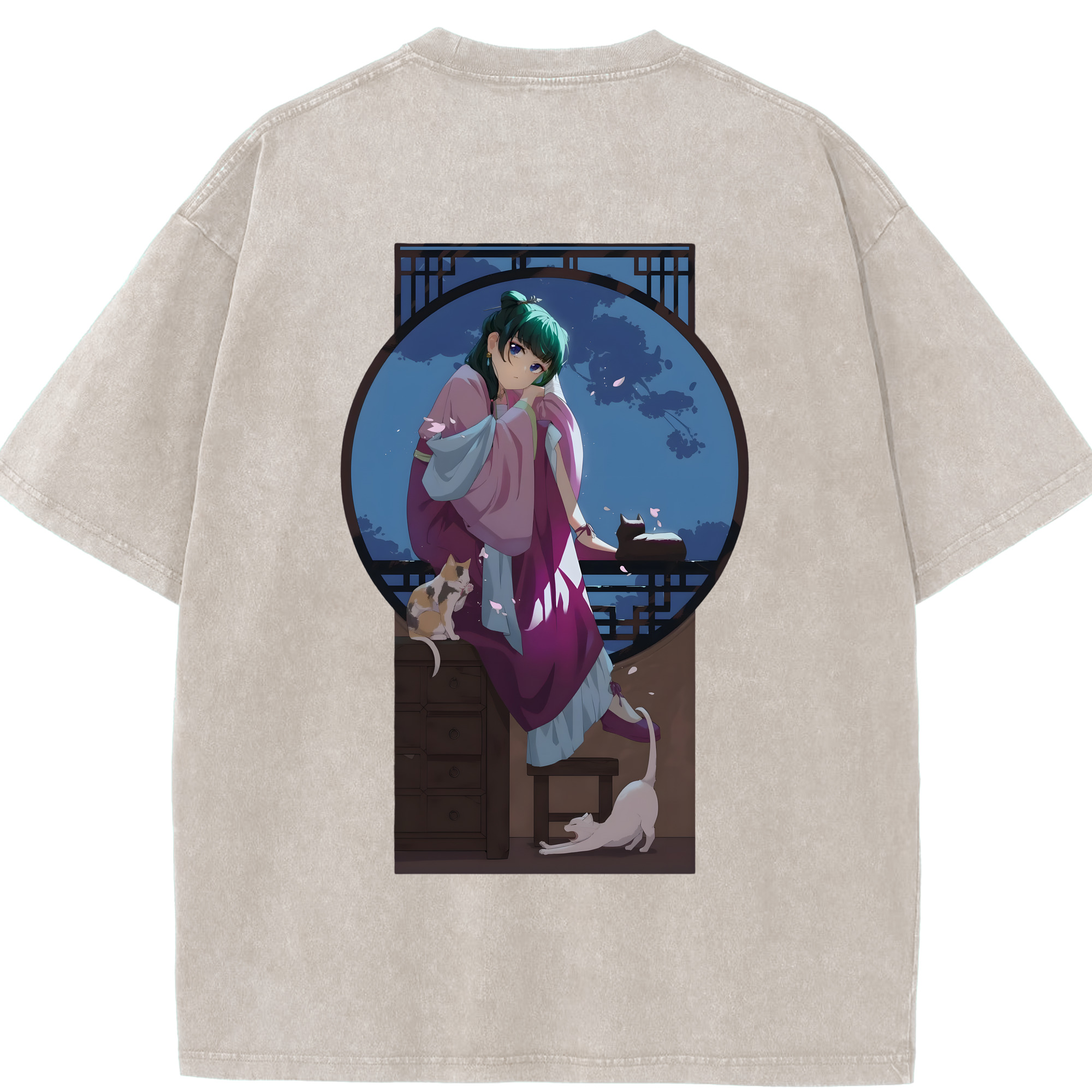 （画像用） 薬屋のひとりごと The Apothecary Diaries 綿100% ヴィンテージ風 半袖Tシャツ（背面プリント）