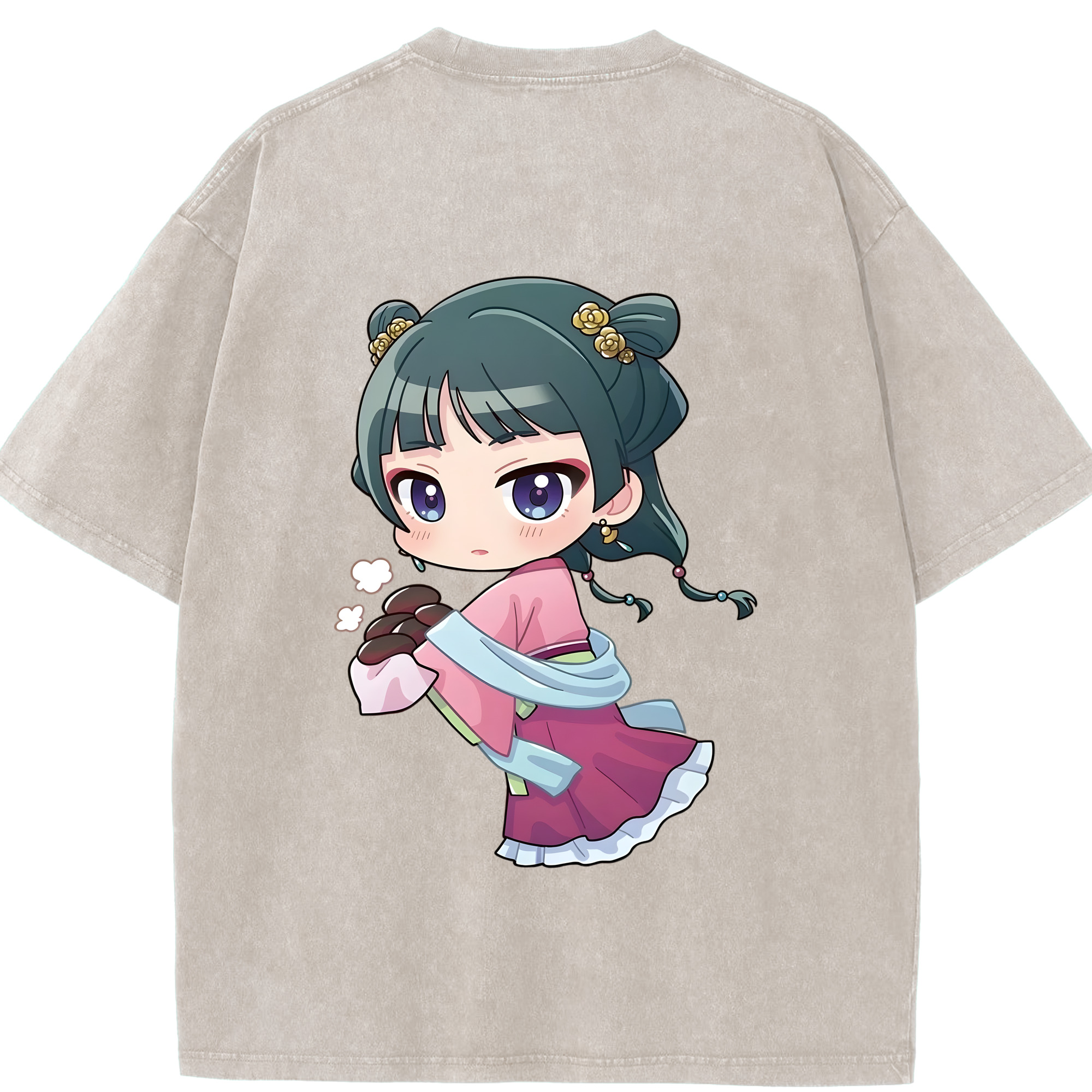 （画像用） 薬屋のひとりごと The Apothecary Diaries 綿100% ヴィンテージ風 半袖Tシャツ（背面プリント）