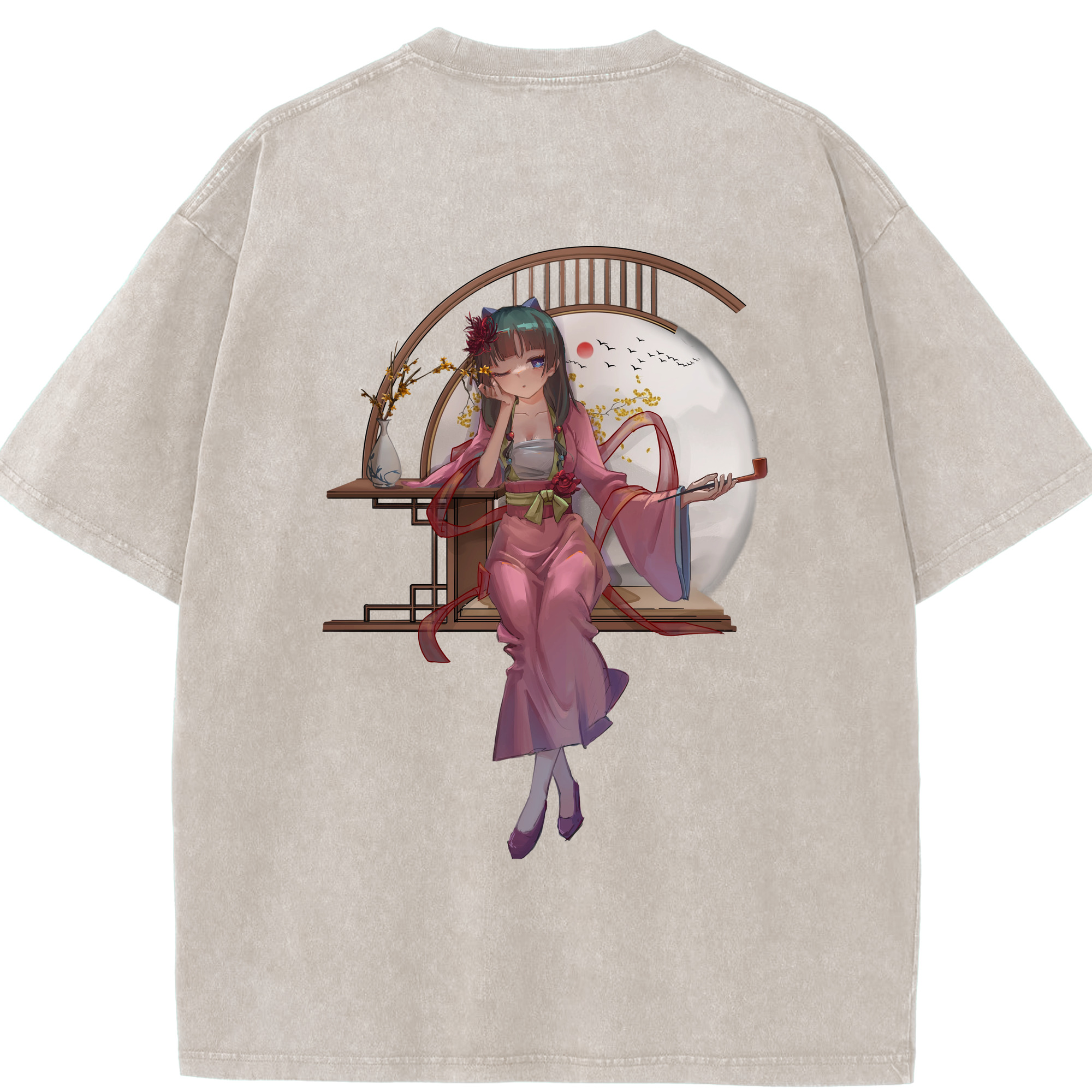 （画像用） 薬屋のひとりごと The Apothecary Diaries 綿100% ヴィンテージ風 半袖Tシャツ（背面プリント）