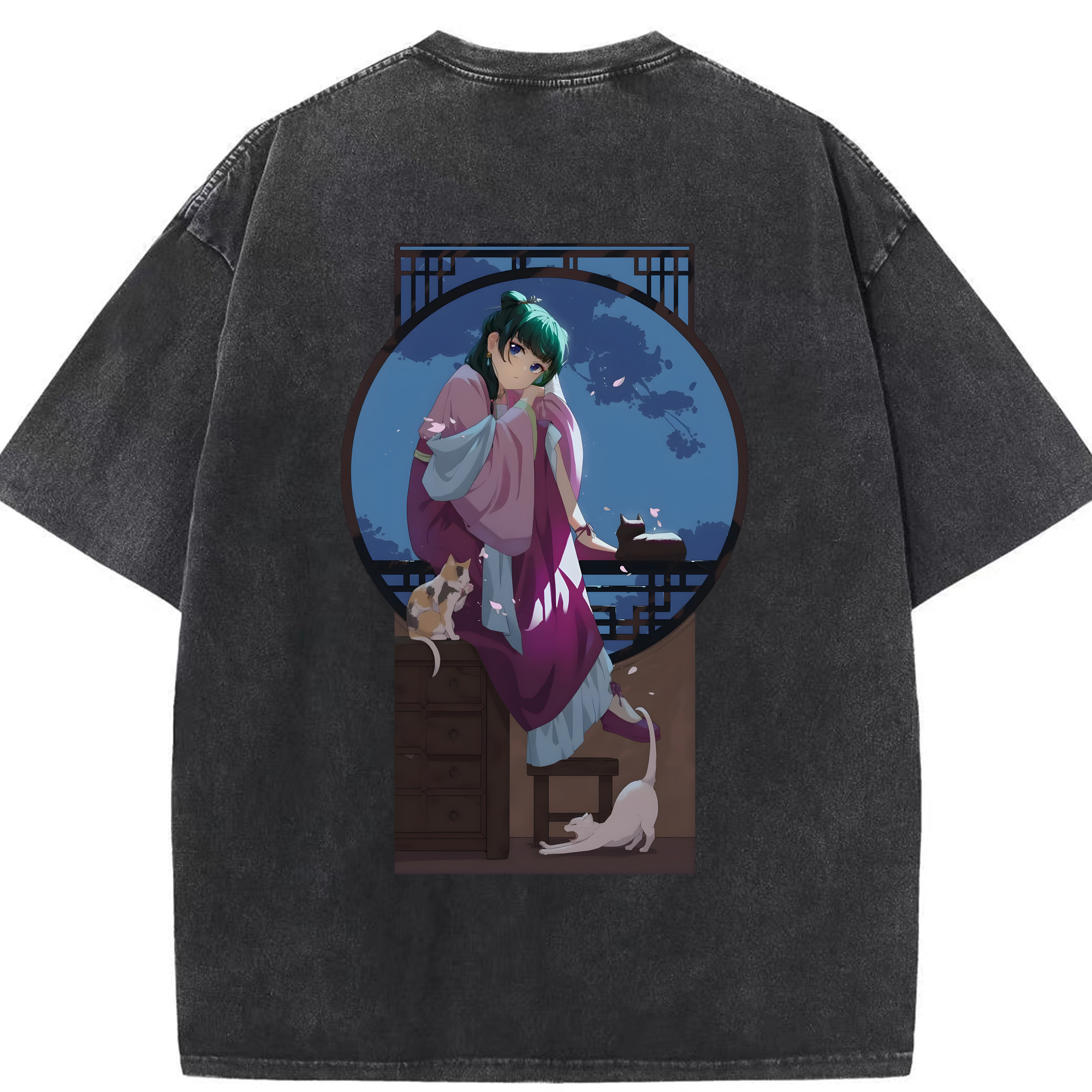 （画像用） 薬屋のひとりごと The Apothecary Diaries 綿100% ヴィンテージ風 半袖Tシャツ（背面プリント）