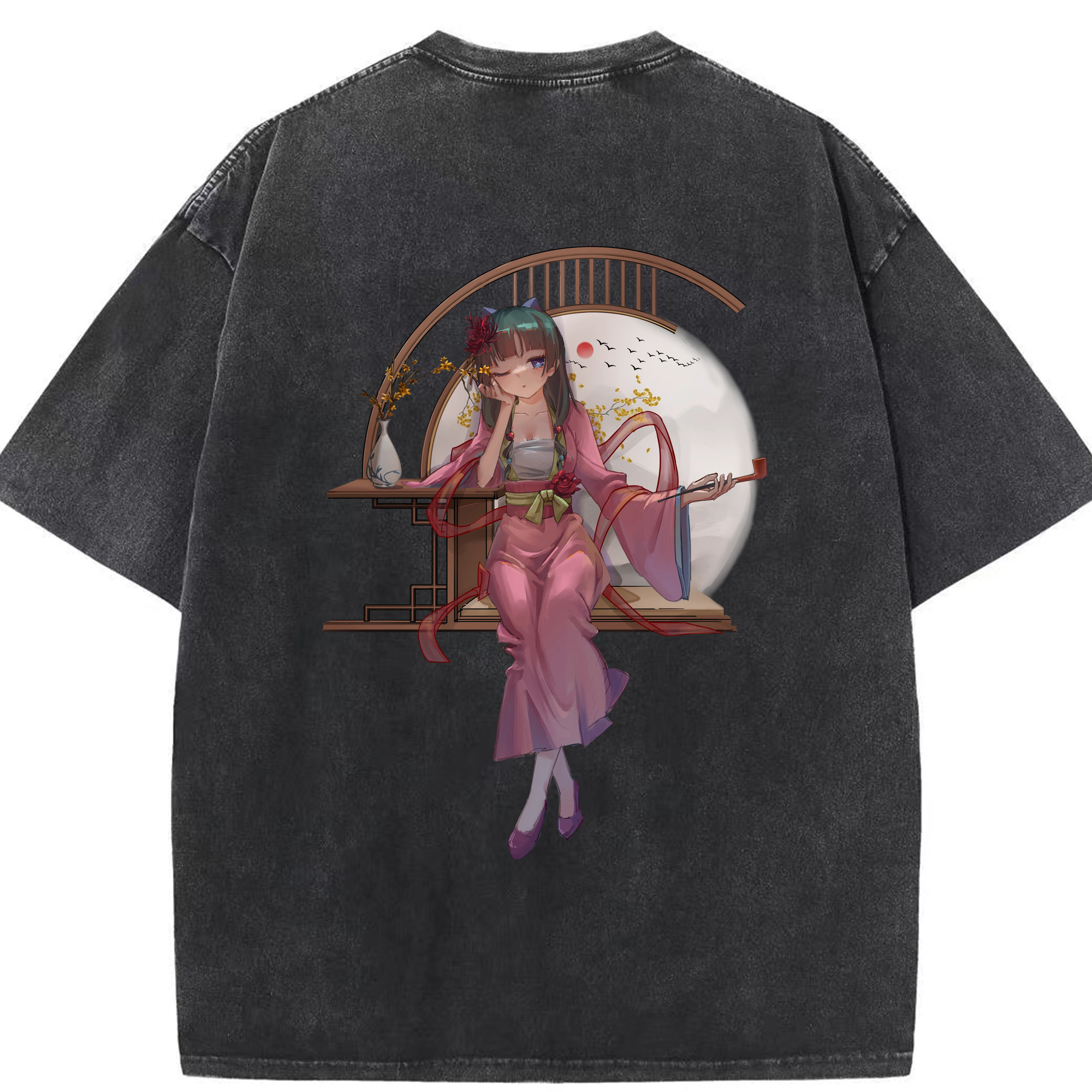 （画像用） 薬屋のひとりごと The Apothecary Diaries 綿100% ヴィンテージ風 半袖Tシャツ（背面プリント）