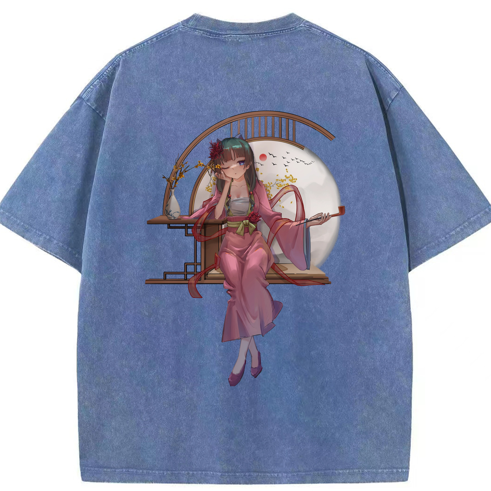 （画像用） 薬屋のひとりごと The Apothecary Diaries 綿100% ヴィンテージ風 半袖Tシャツ（背面プリント）