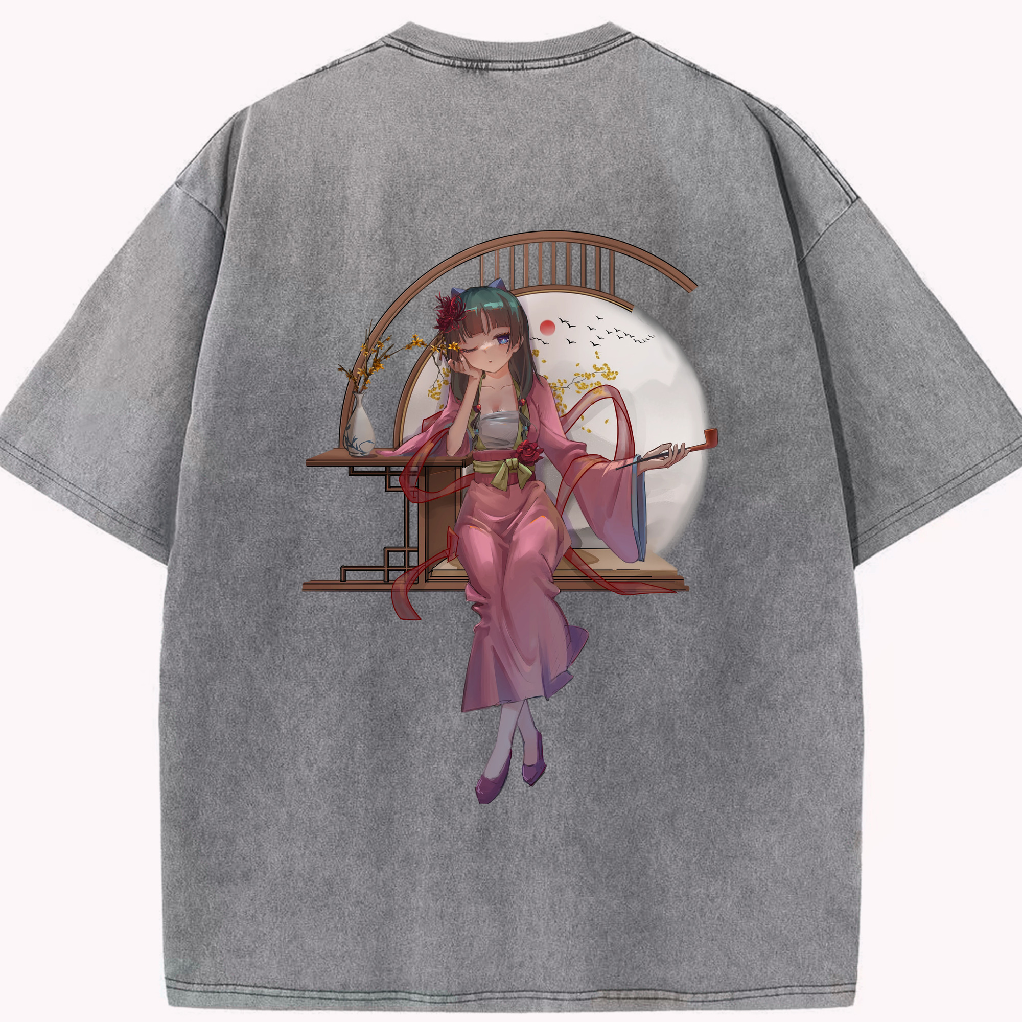 （画像用） 薬屋のひとりごと The Apothecary Diaries 綿100% ヴィンテージ風 半袖Tシャツ（背面プリント）