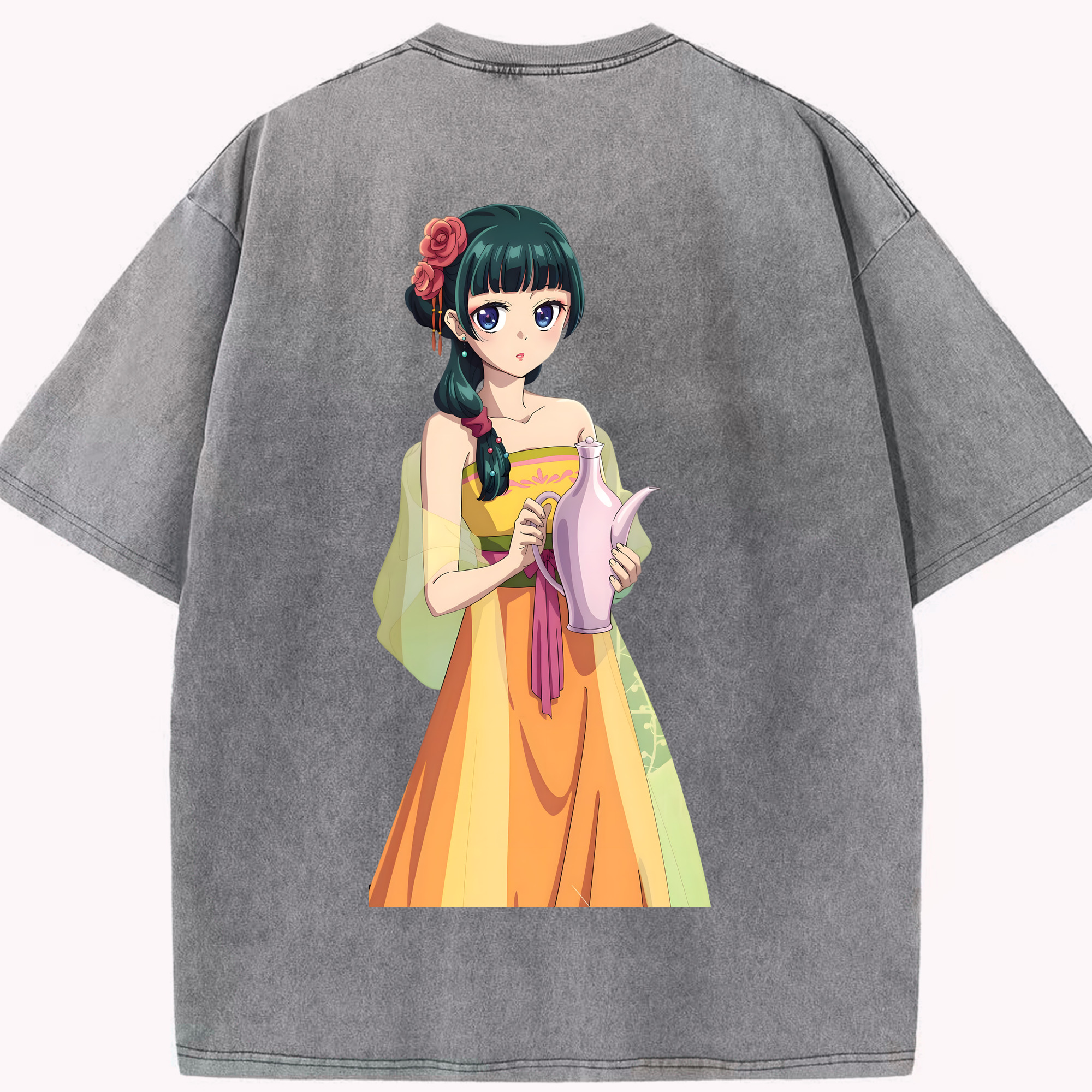 （画像用） 薬屋のひとりごと The Apothecary Diaries 綿100% ヴィンテージ風 半袖Tシャツ（背面プリント）