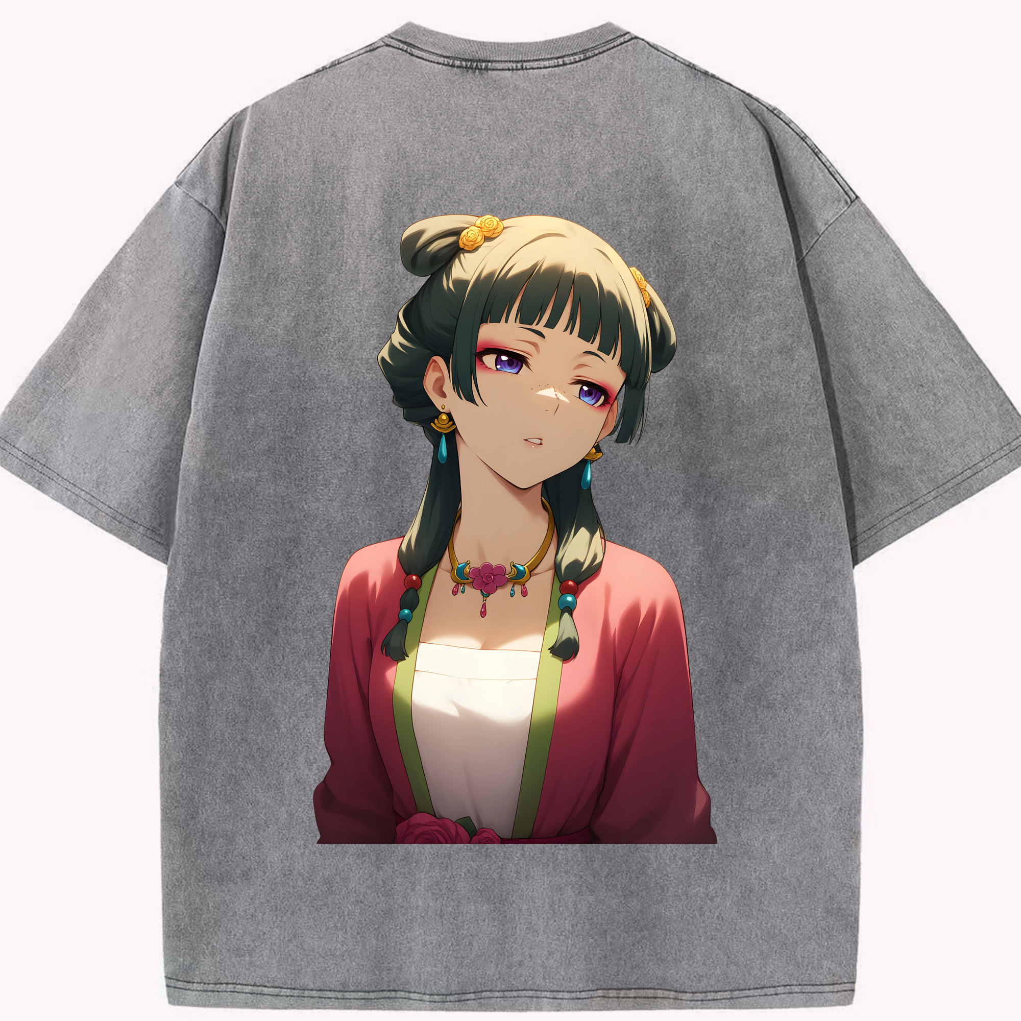 （画像用） 薬屋のひとりごと The Apothecary Diaries 綿100% ヴィンテージ風 半袖Tシャツ（背面プリント）