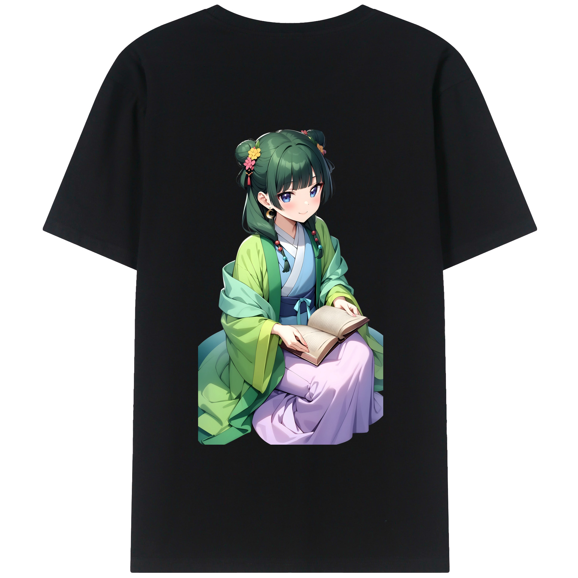 （画像用） 薬屋のひとりごと The Apothecary Diaries 綿100％ メンズ半袖Tシャツ（バックプリント） 通気性