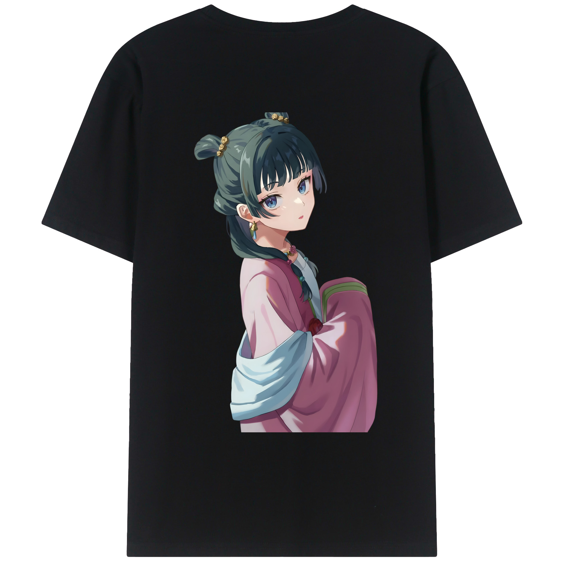 （画像用） 薬屋のひとりごと The Apothecary Diaries 綿100％ メンズ半袖Tシャツ（バックプリント） 通気性