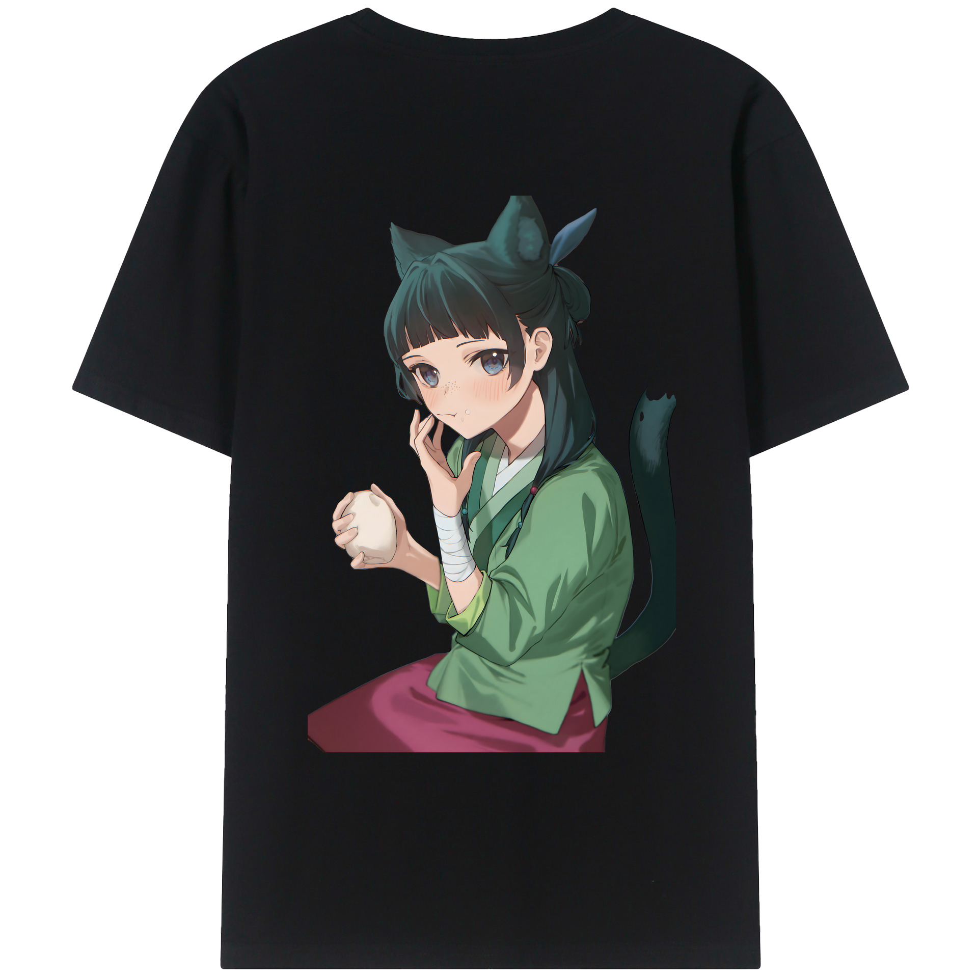 （画像用） 薬屋のひとりごと The Apothecary Diaries 綿100％ メンズ半袖Tシャツ（バックプリント） 通気性