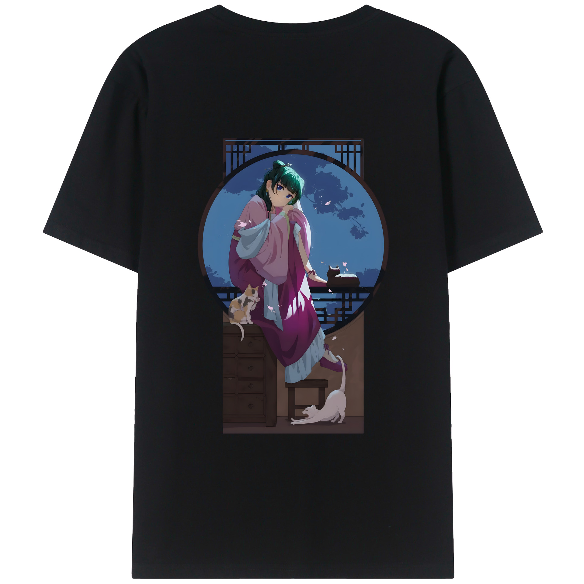 （画像用） 薬屋のひとりごと The Apothecary Diaries 綿100％ メンズ半袖Tシャツ（バックプリント） 通気性