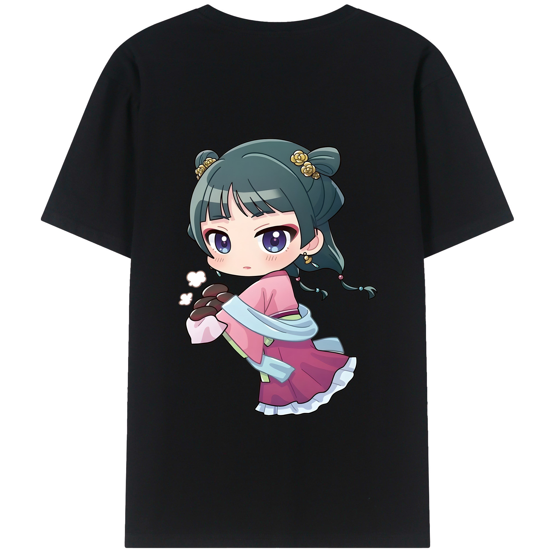 （画像用） 薬屋のひとりごと The Apothecary Diaries 綿100％ メンズ半袖Tシャツ（バックプリント） 通気性
