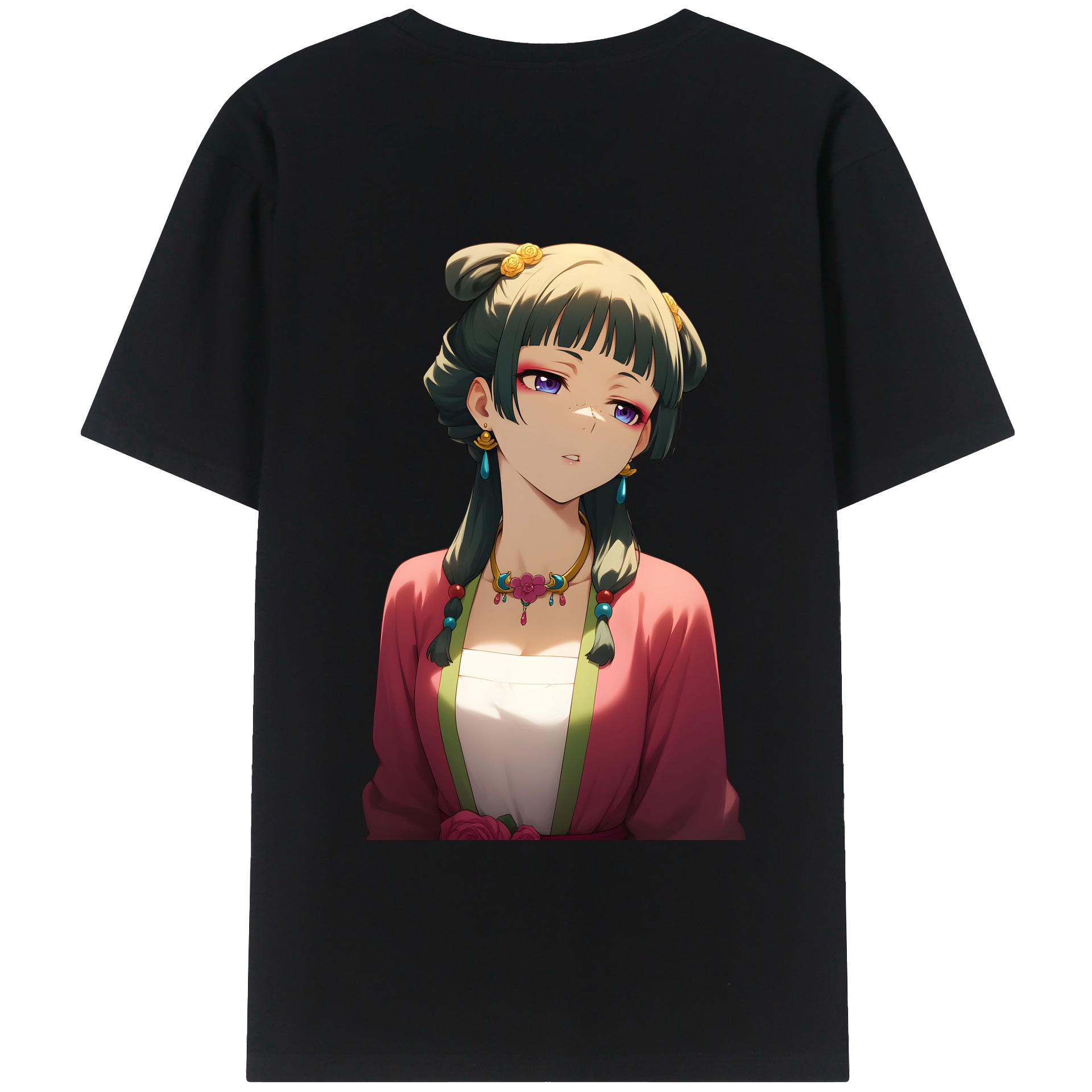 （画像用） 薬屋のひとりごと The Apothecary Diaries 綿100％ メンズ半袖Tシャツ（バックプリント） 通気性