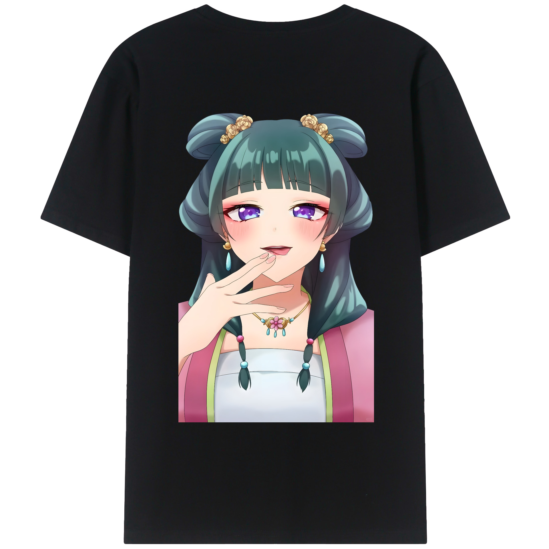 （画像用） 薬屋のひとりごと The Apothecary Diaries 綿100％ メンズ半袖Tシャツ（バックプリント） 通気性